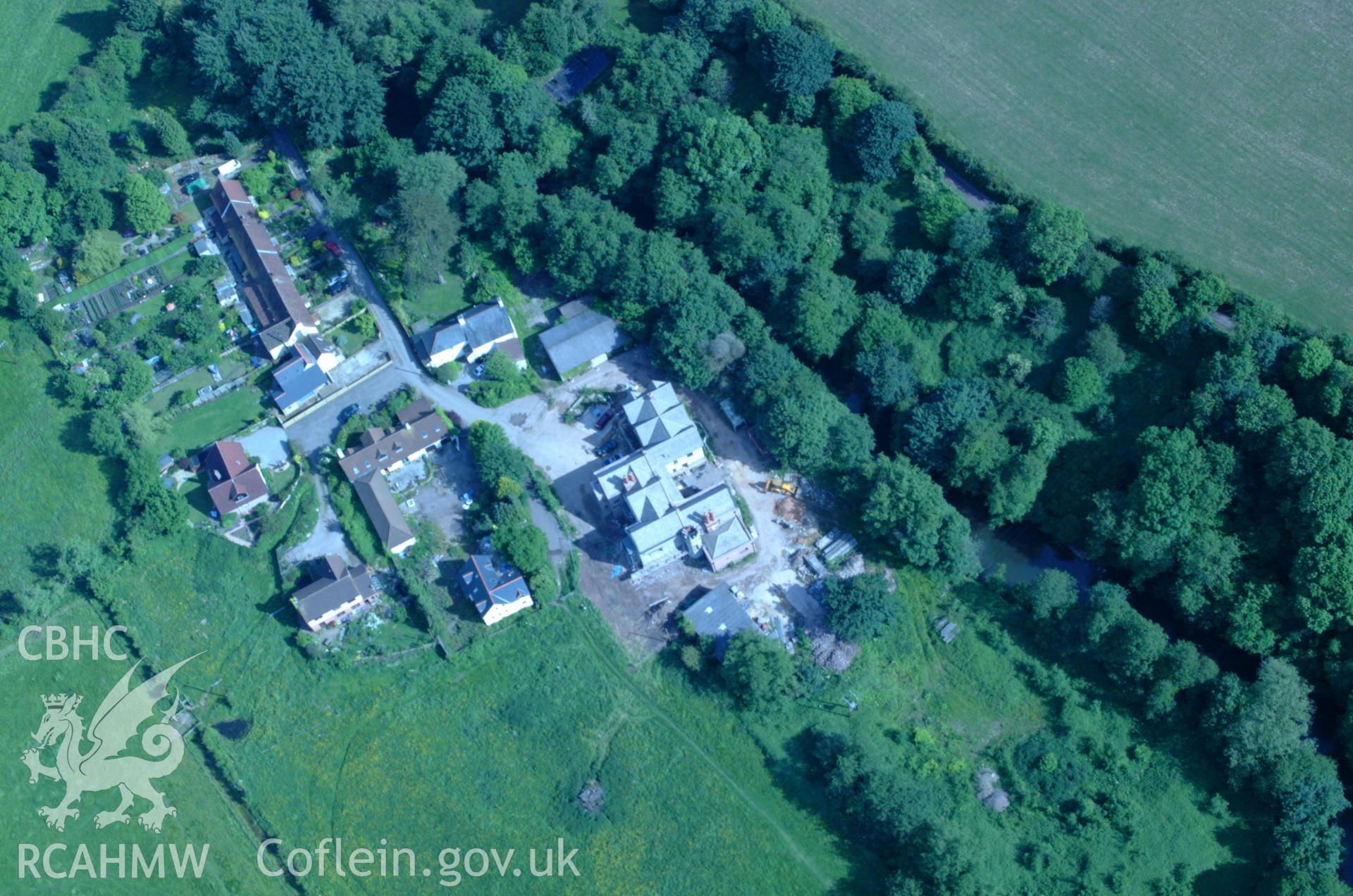 RCAHMW colour oblique aerial photograph of Monmouth Electricity Generating Station, Osbaston, Monmouth taken on 02/06/2004 by Toby Driver