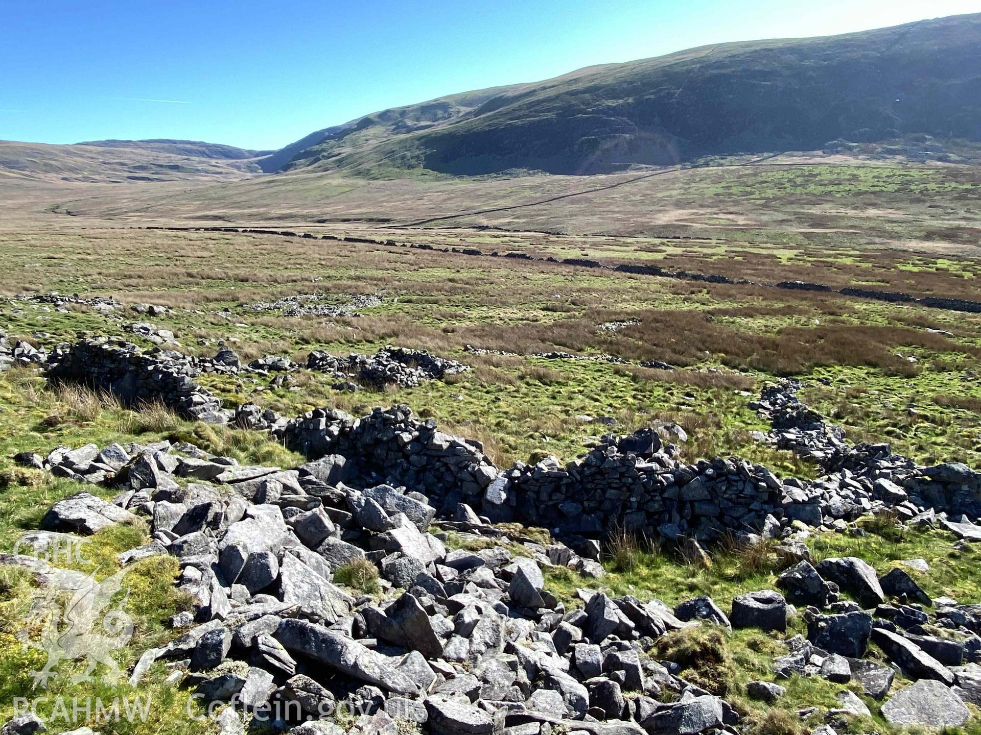 Digital photograph of ruin near Craig y Dinas, produced by Paul Davis in 2023