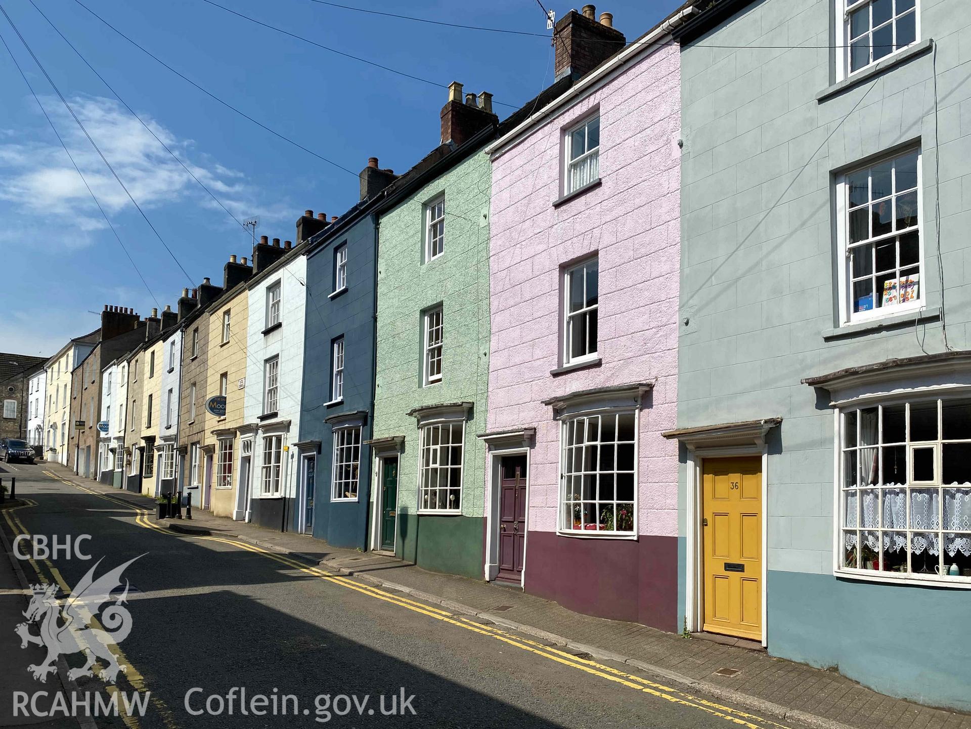 Digital photograph of Castle Terrace, Chepstow, produced by Paul Davis in 2023