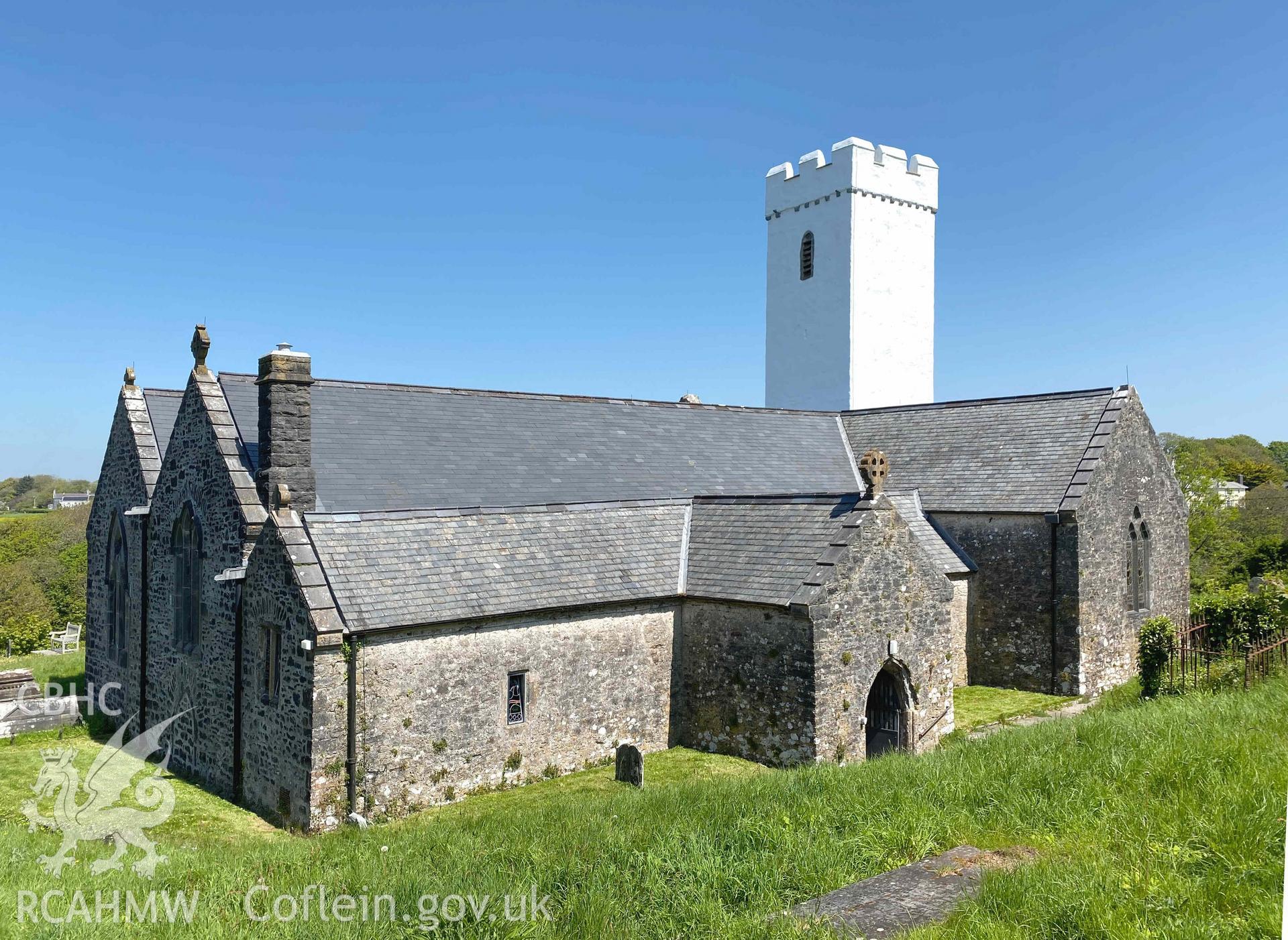 Digital photograph of St James's Church, Manorbier, produced by Paul Davis in 2023