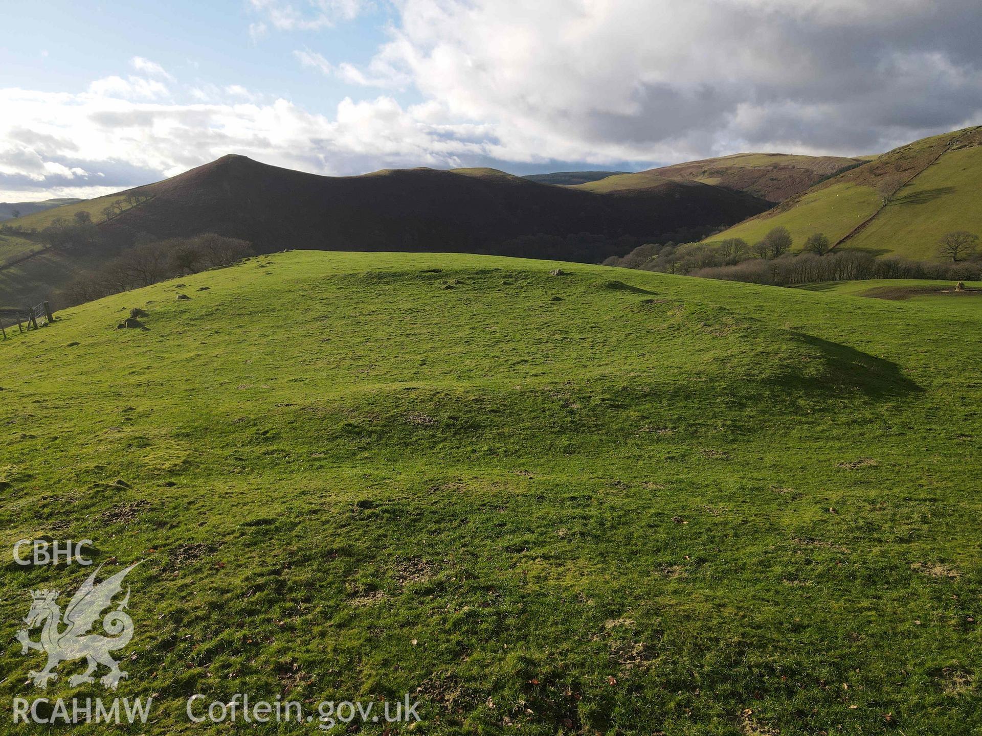 Digital photograph showing general view of Cefn Ty-mawr, produced by Paul Davis in 2023