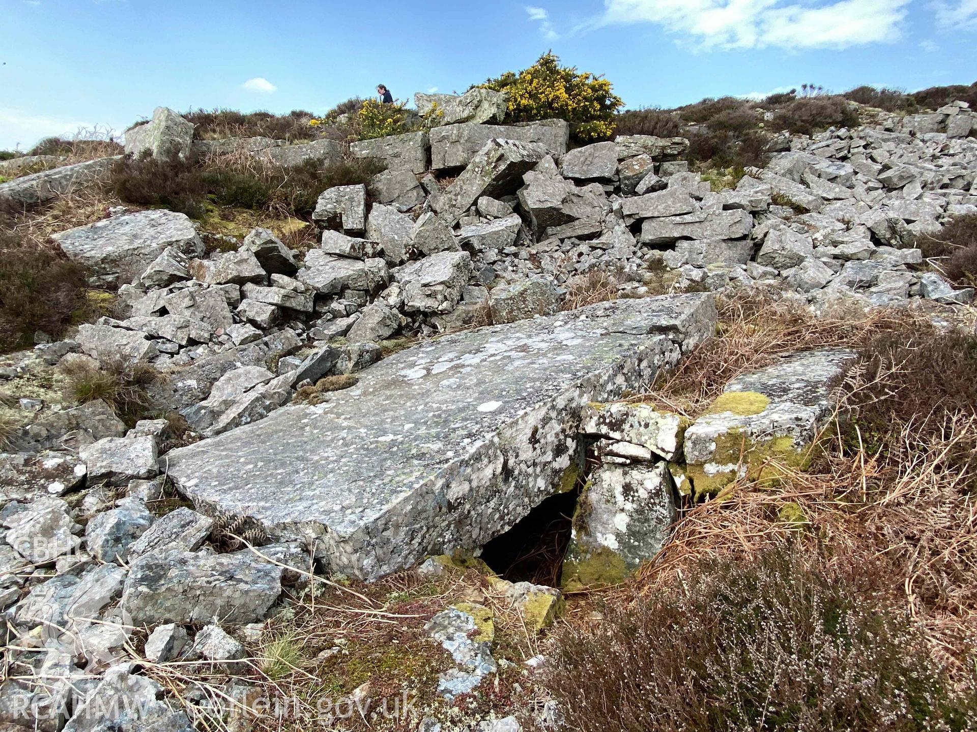 Digital photograph of Morfa Bychan Chambered Cairns - Tomb D, produced by Paul Davis in 2023