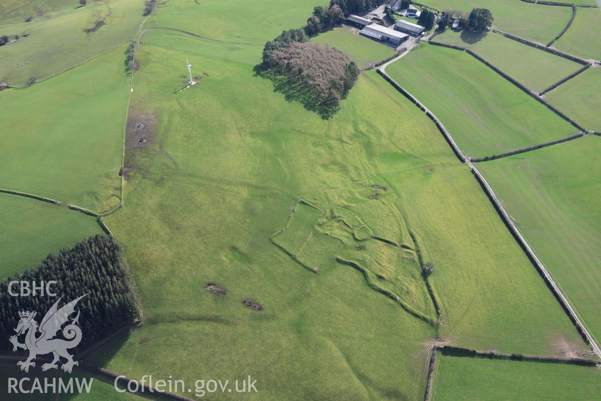 Beili Bedw deserted medieval village. Oblique aerial photograph taken during the Royal Commission’s programme of archaeological aerial reconnaissance by Toby Driver on 14 March 2022.