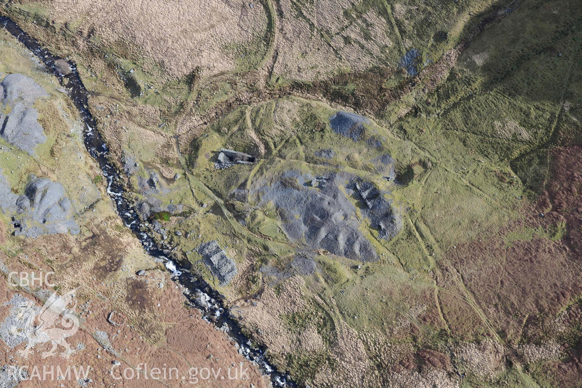 Nantycar and Dalrhiw Lead Mines. Oblique aerial photograph taken during the Royal Commission’s programme of archaeological aerial reconnaissance by Toby Driver on 14 March 2022.