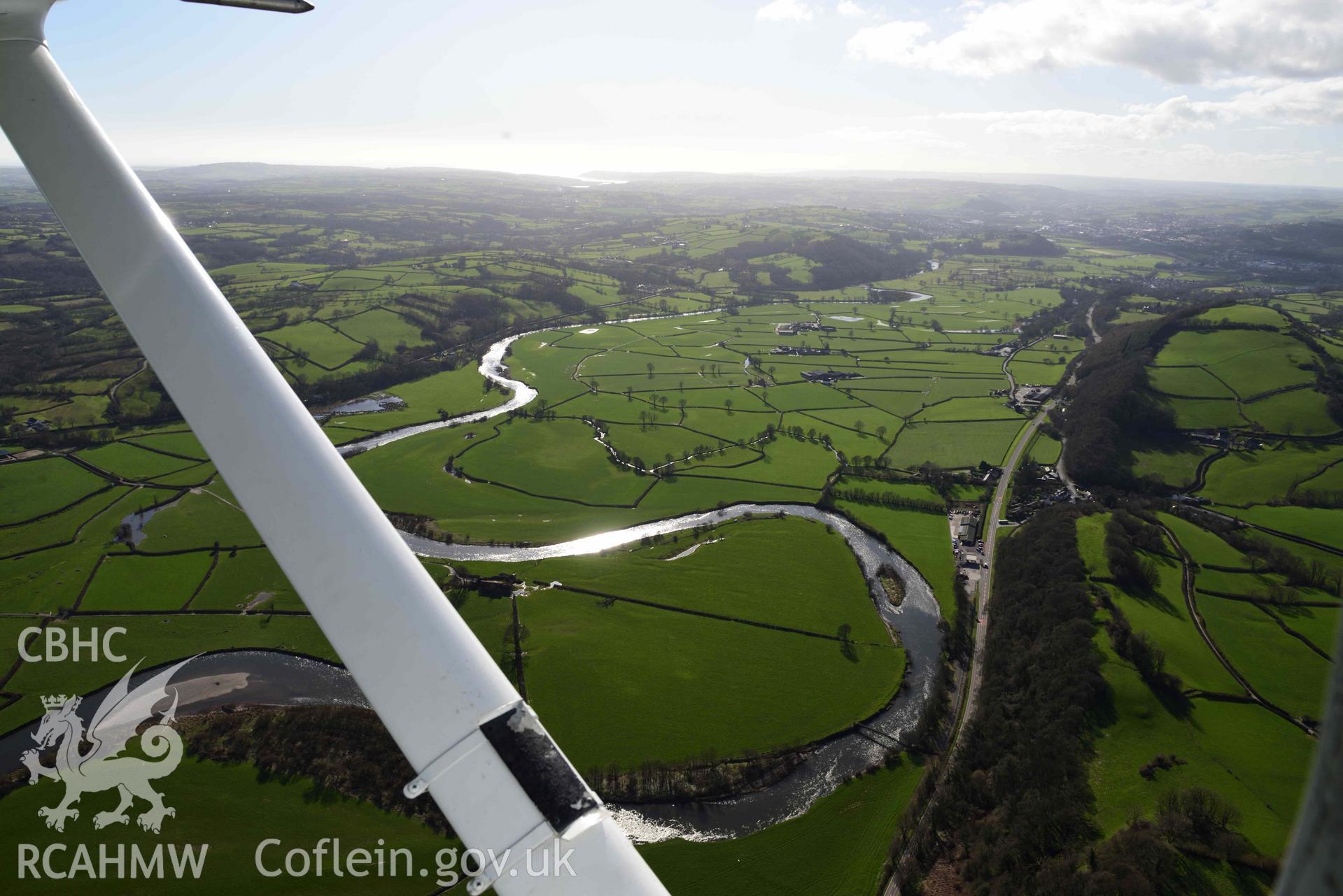 Merlin's Hill hillfort, wide view from the east. Oblique aerial photograph taken during the Royal Commission’s programme of archaeological aerial reconnaissance by Toby Driver on 14 March 2022.