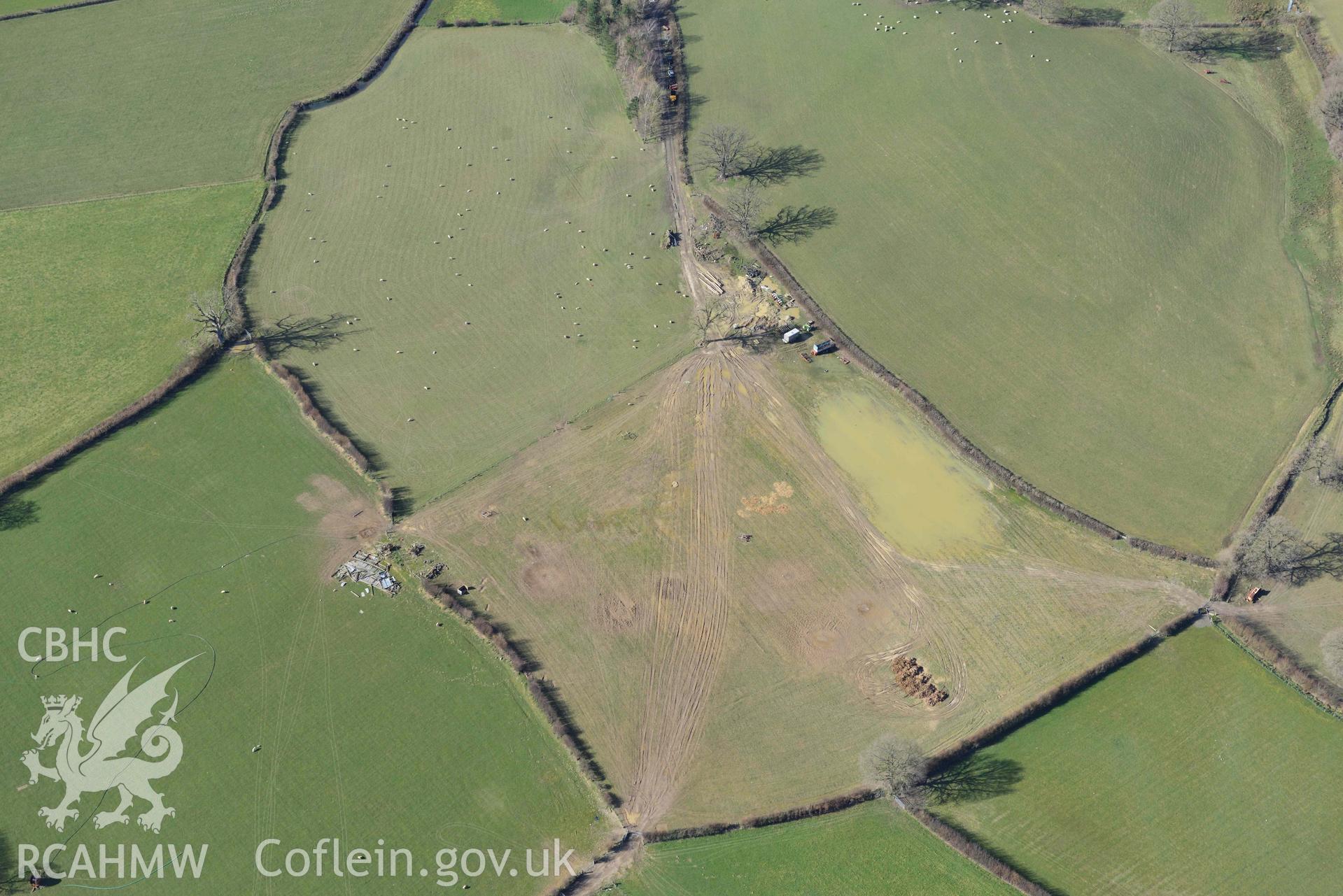 Penmincae Roman fortlet. Oblique aerial photograph taken during the Royal Commission’s programme of archaeological aerial reconnaissance by Toby Driver on 14 March 2022.