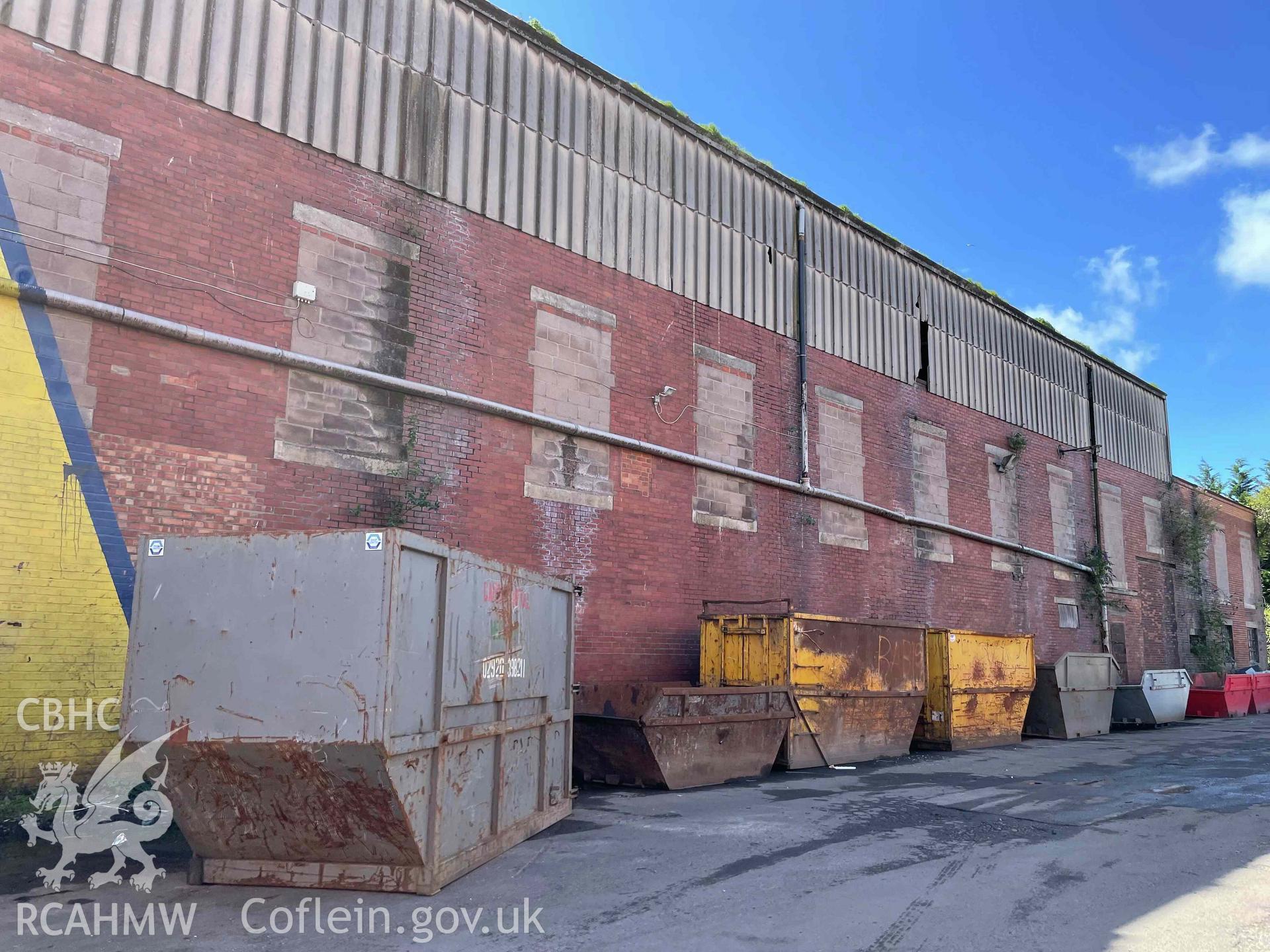 Photograph from a Building Survey & Photographic Record (Level 3), Written Record (Volume 1), of a building on the former Curran Engineering Works site (DR017/Orion 5 Building), at Curran Embankment, Cardiff. Carried out by Turley Heritage in October 2023 as part of planning conditions, Reference: 21/00783/MJR.