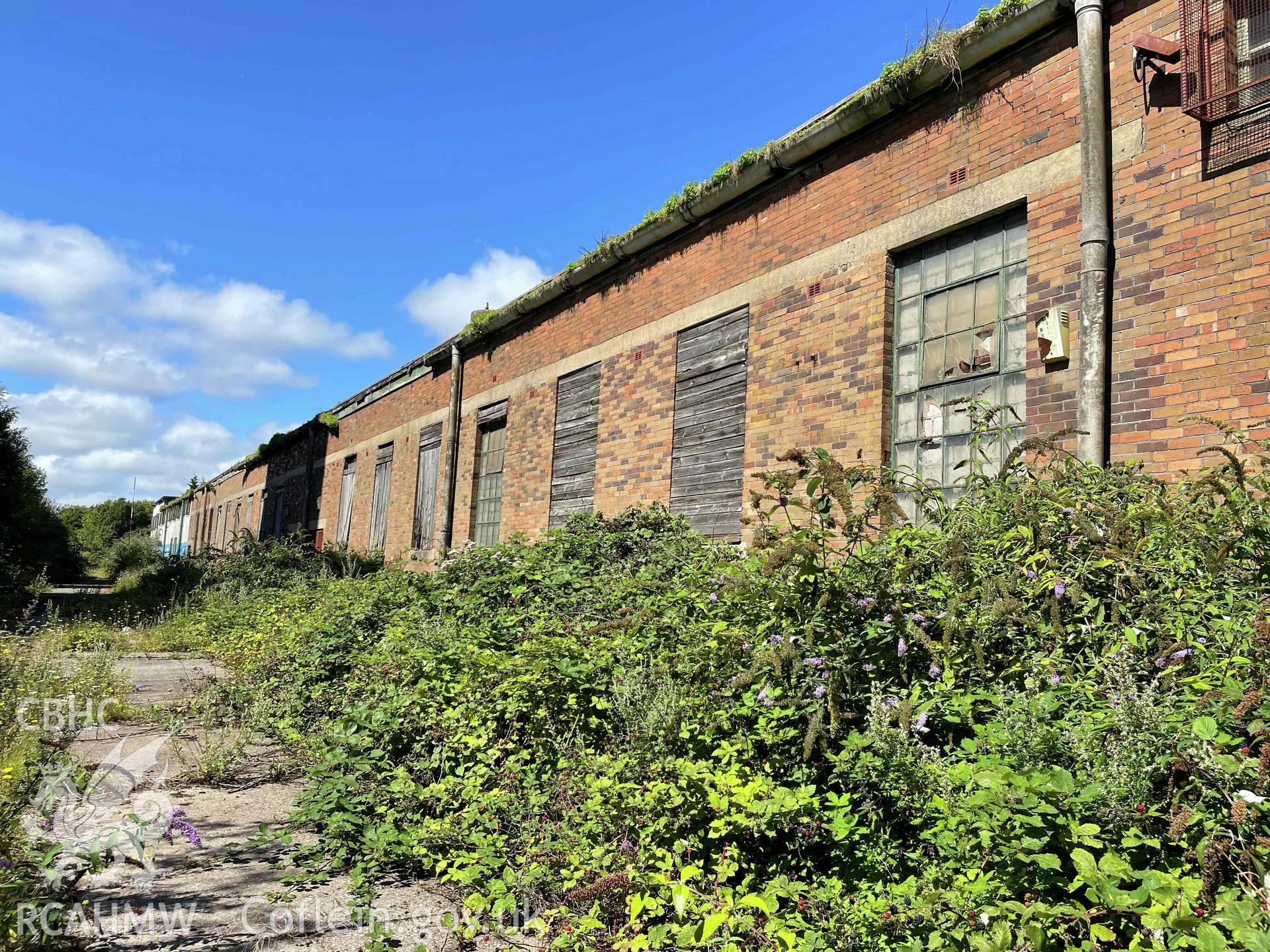 Photograph from a Building Survey & Photographic Record (Level 3), Written Record (Volume 1), of a building on the former Curran Engineering Works site (DR017/Orion 5 Building), at Curran Embankment, Cardiff. Carried out by Turley Heritage in October 2023 as part of planning conditions, Reference: 21/00783/MJR.