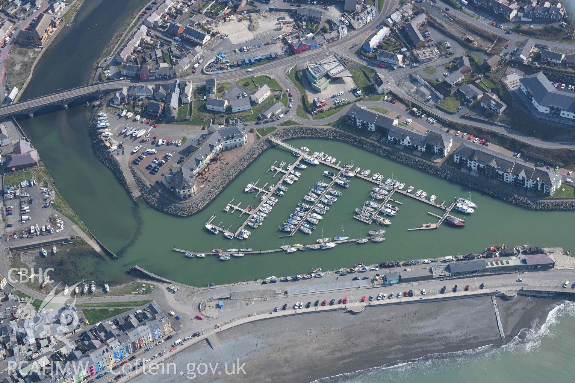 Aberystwyth Harbour. Oblique aerial photographs taken during the Royal Commission’s programme of archaeological aerial reconnaissance by Toby Driver on 25 March 2022.