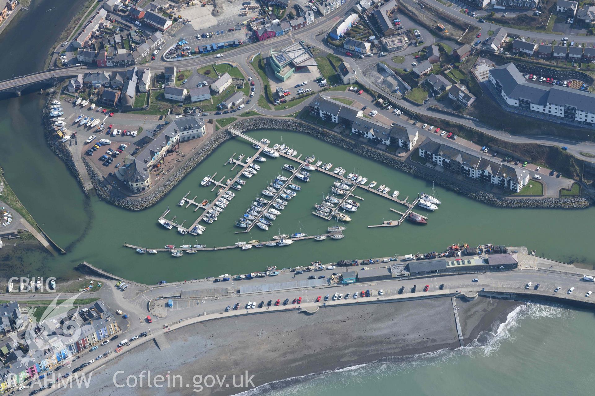 Aberystwyth Harbour. Oblique aerial photographs taken during the Royal Commission’s programme of archaeological aerial reconnaissance by Toby Driver on 25 March 2022.