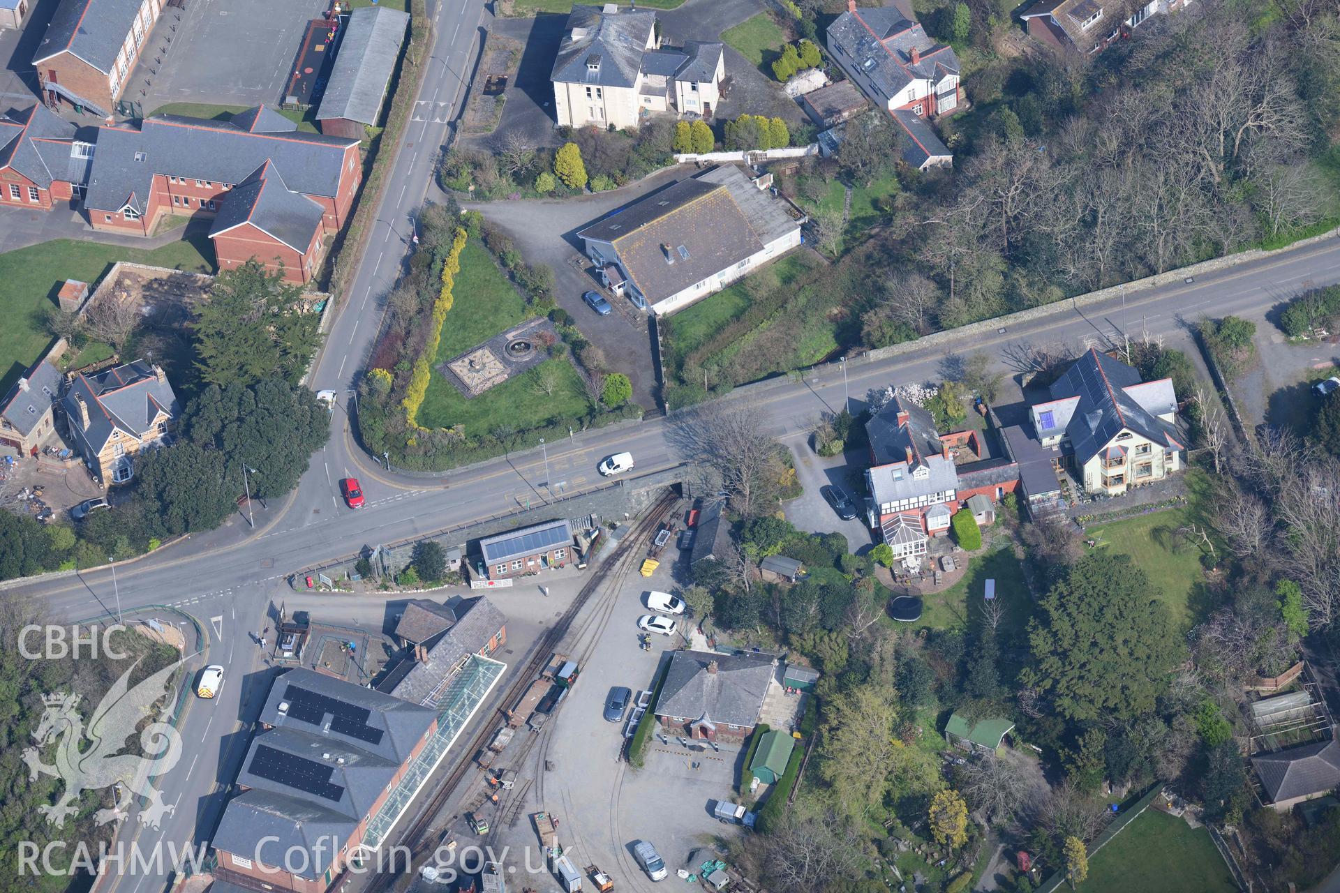 Talyllyn Railway Station. Oblique aerial photographs taken during the Royal Commission’s programme of archaeological aerial reconnaissance by Toby Driver on 25 March 2022.