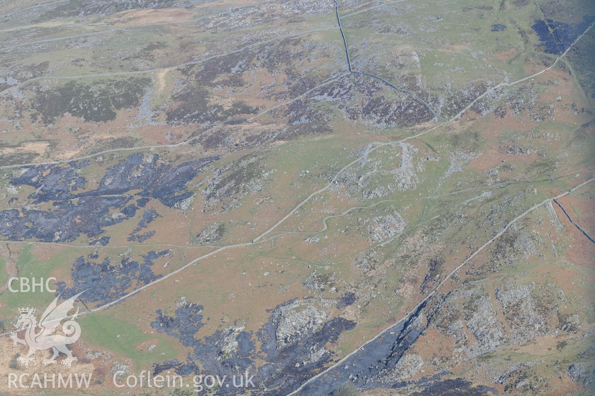 Castell Llanaber or Ffrodd Fechan Fort. Oblique aerial photographs taken during the Royal Commission’s programme of archaeological aerial reconnaissance by Toby Driver on 25 March 2022.