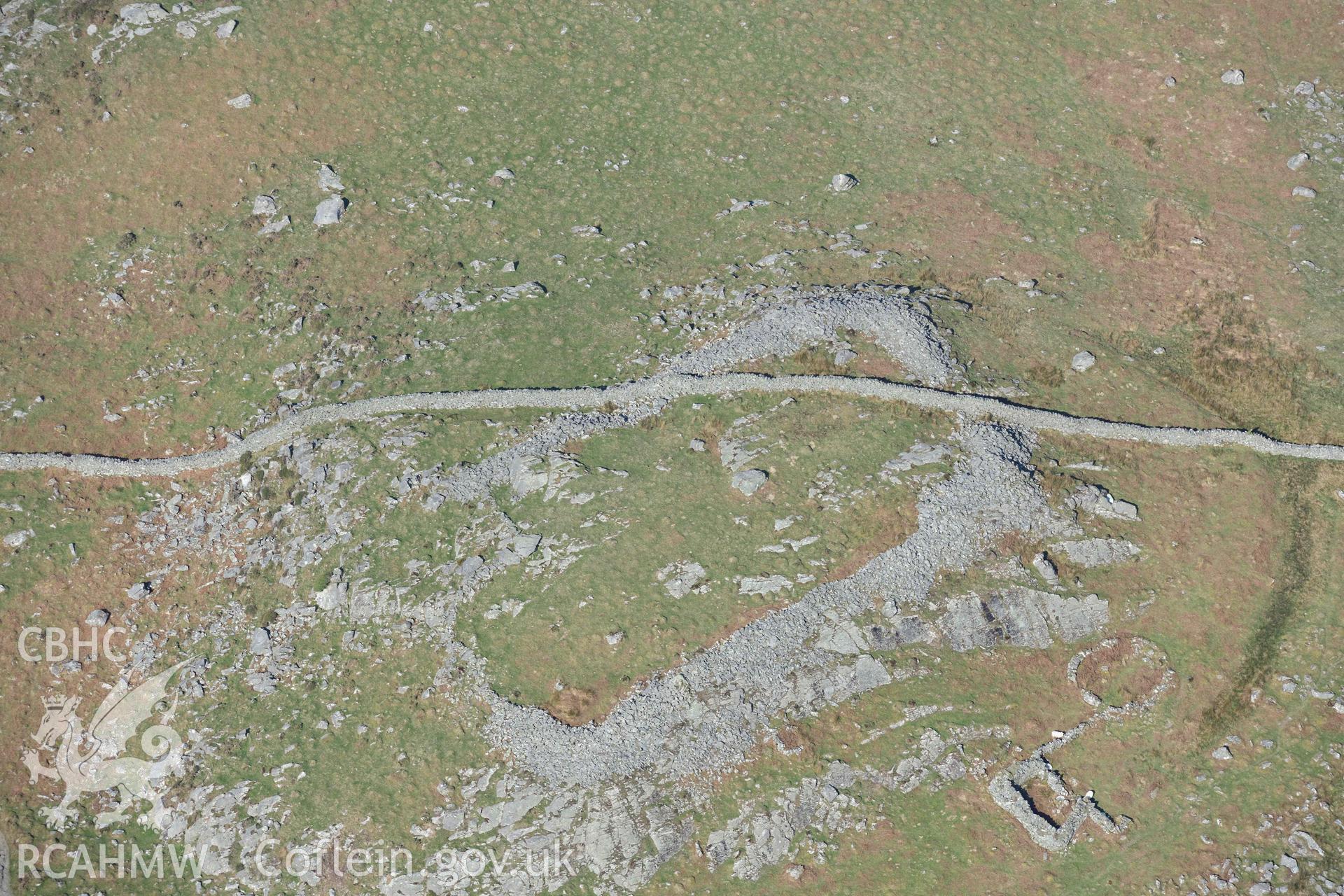 Castell Llanaber or Ffrodd Fechan Fort. Oblique aerial photographs taken during the Royal Commission’s programme of archaeological aerial reconnaissance by Toby Driver on 25 March 2022.