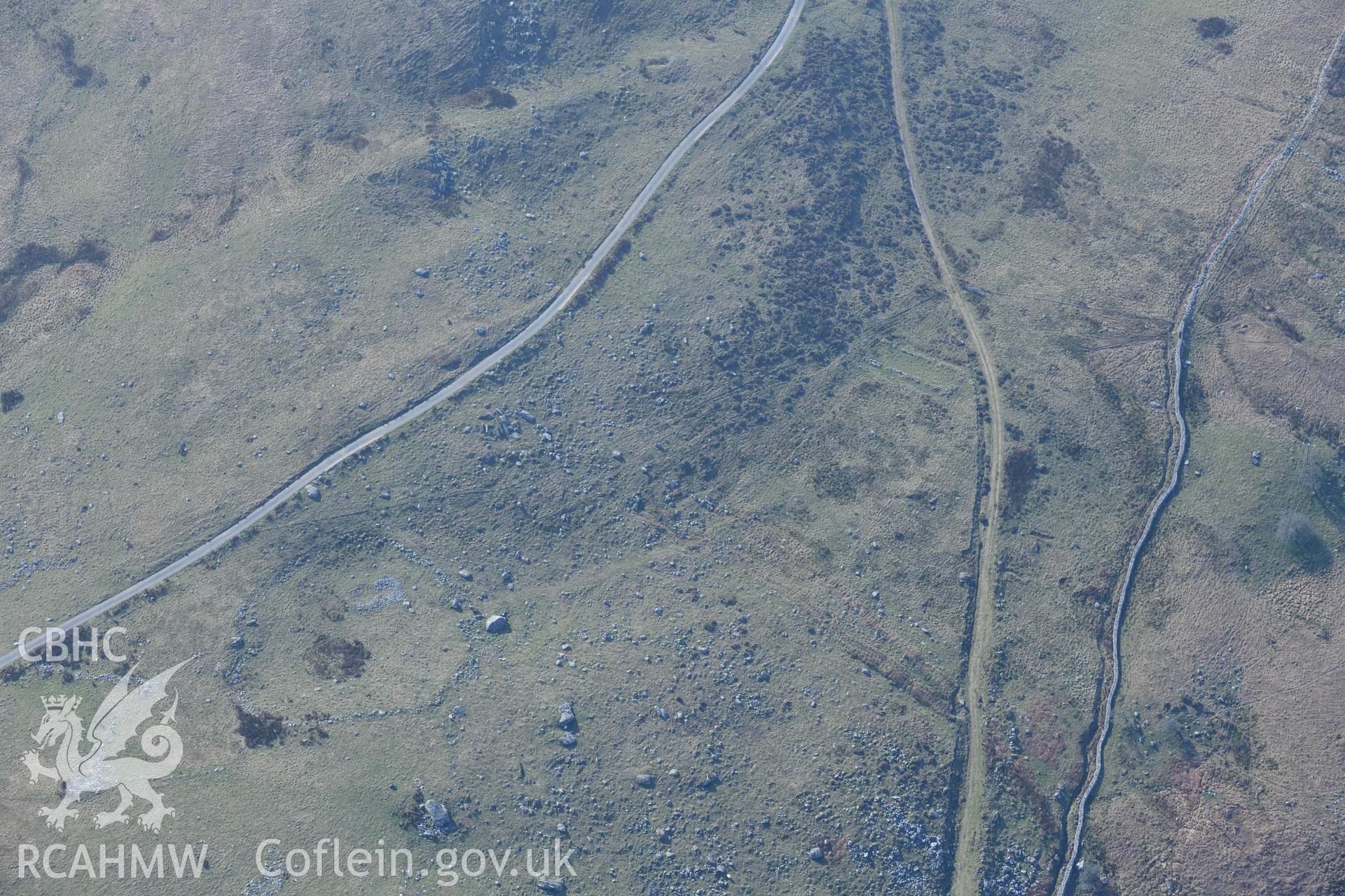 Bryn Seward settlement. Oblique aerial photograph taken during the Royal Commission’s programme of archaeological aerial reconnaissance by Toby Driver on 25 March 2022.