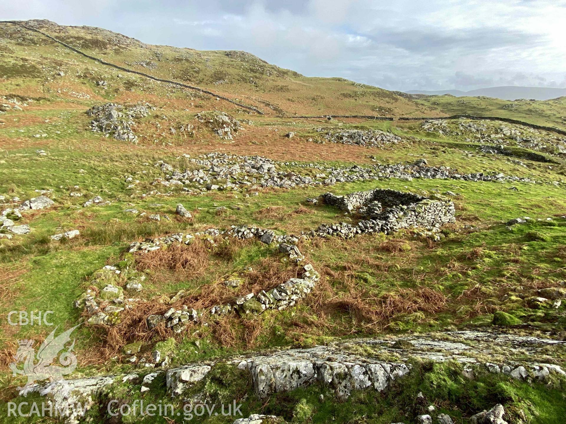 Digital colour photograph showing Castell Llanaber ruin.