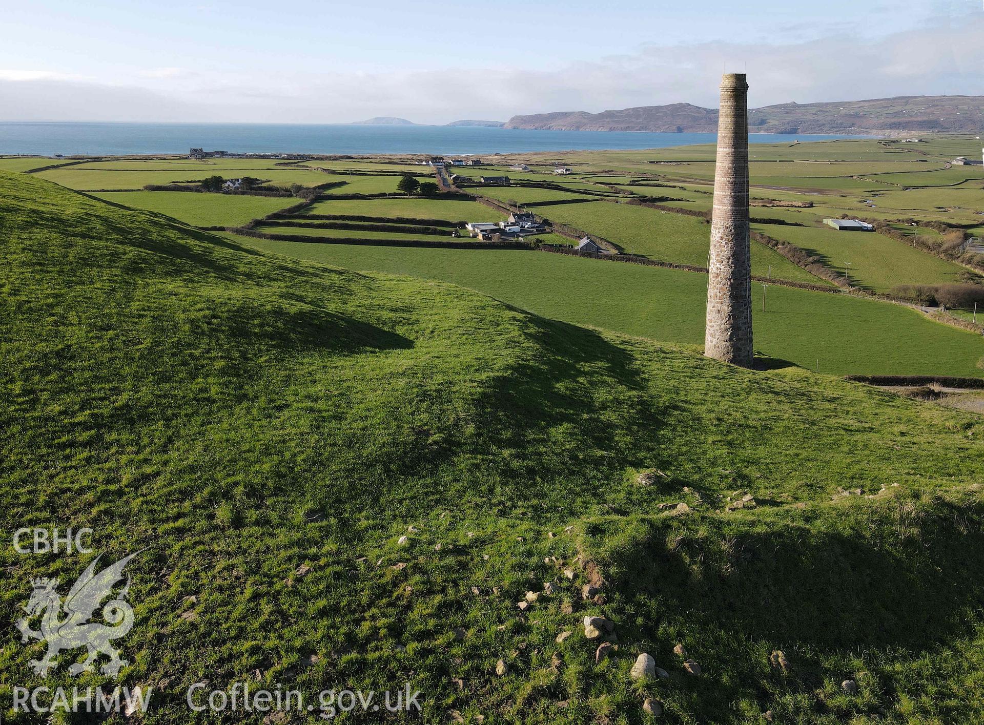 Digital colour photograph showing Castell, Llanengan, N ramparts.