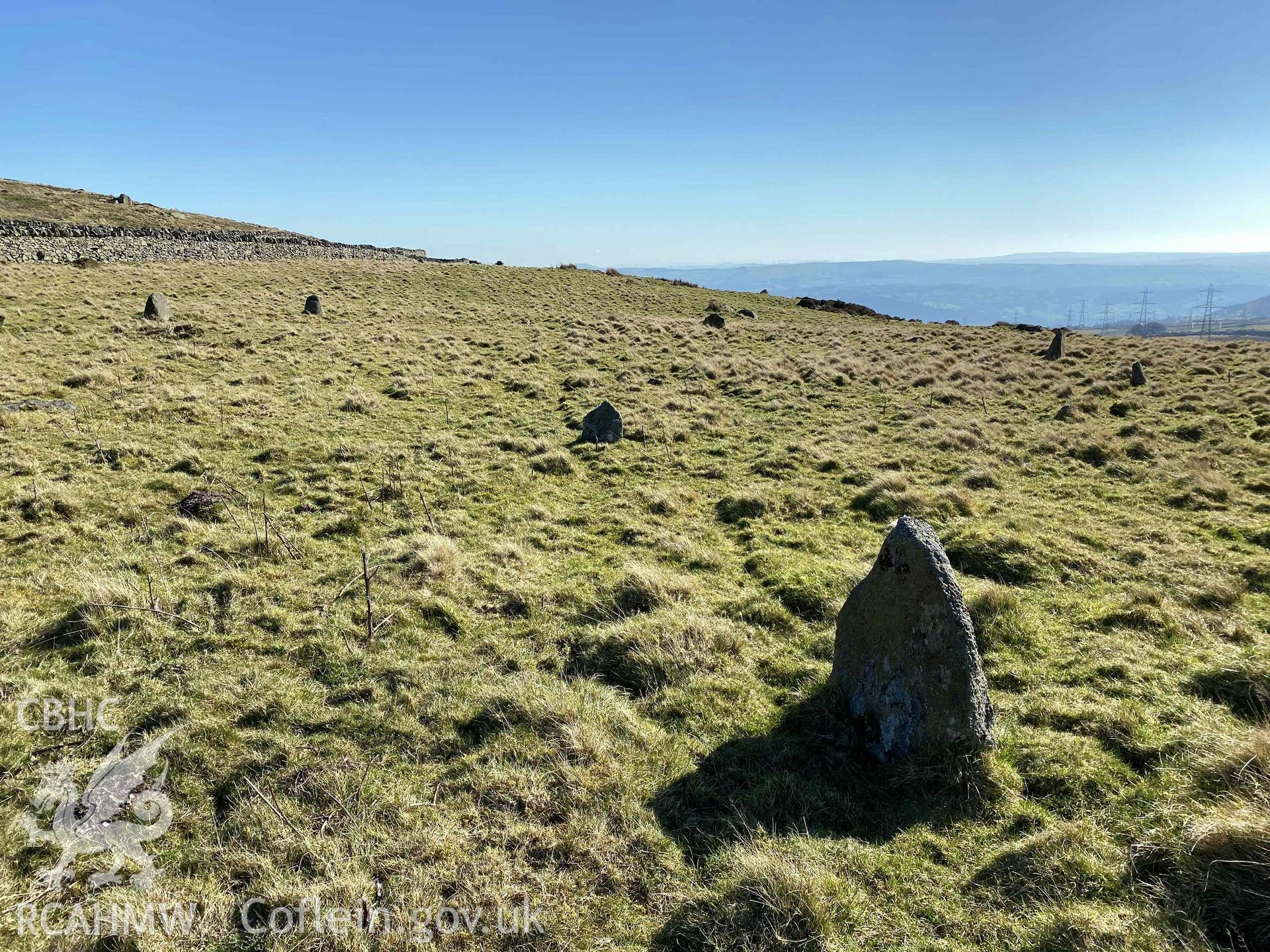 Digital colour photograph showing Cefn Pryfaid circle.