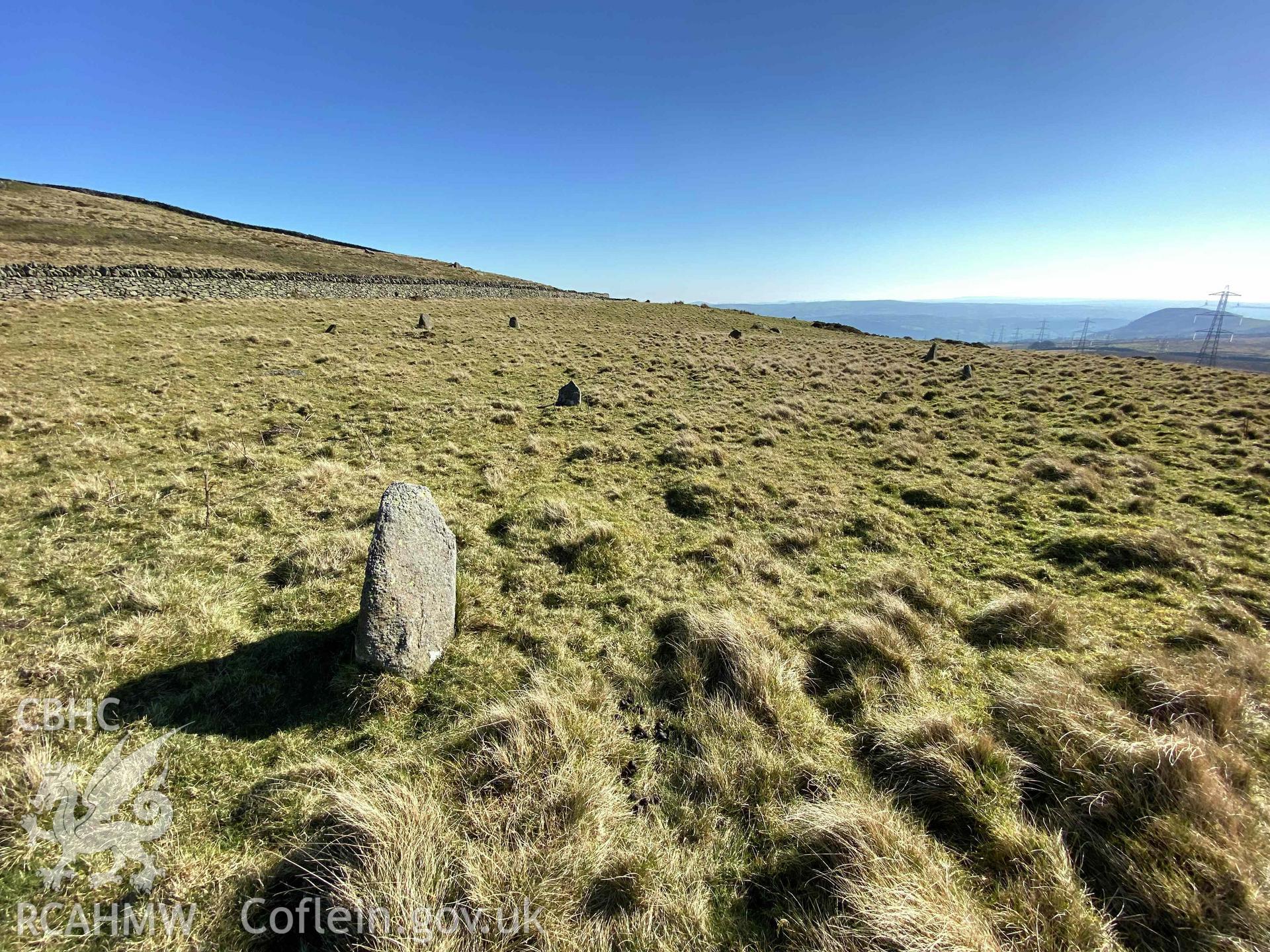 Digital colour photograph showing Cefn Pryfaid circle.