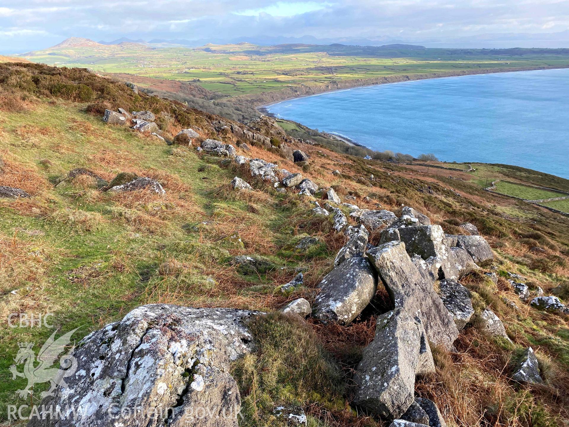 Digital colour photograph showing Creigiau Gwineu fort.