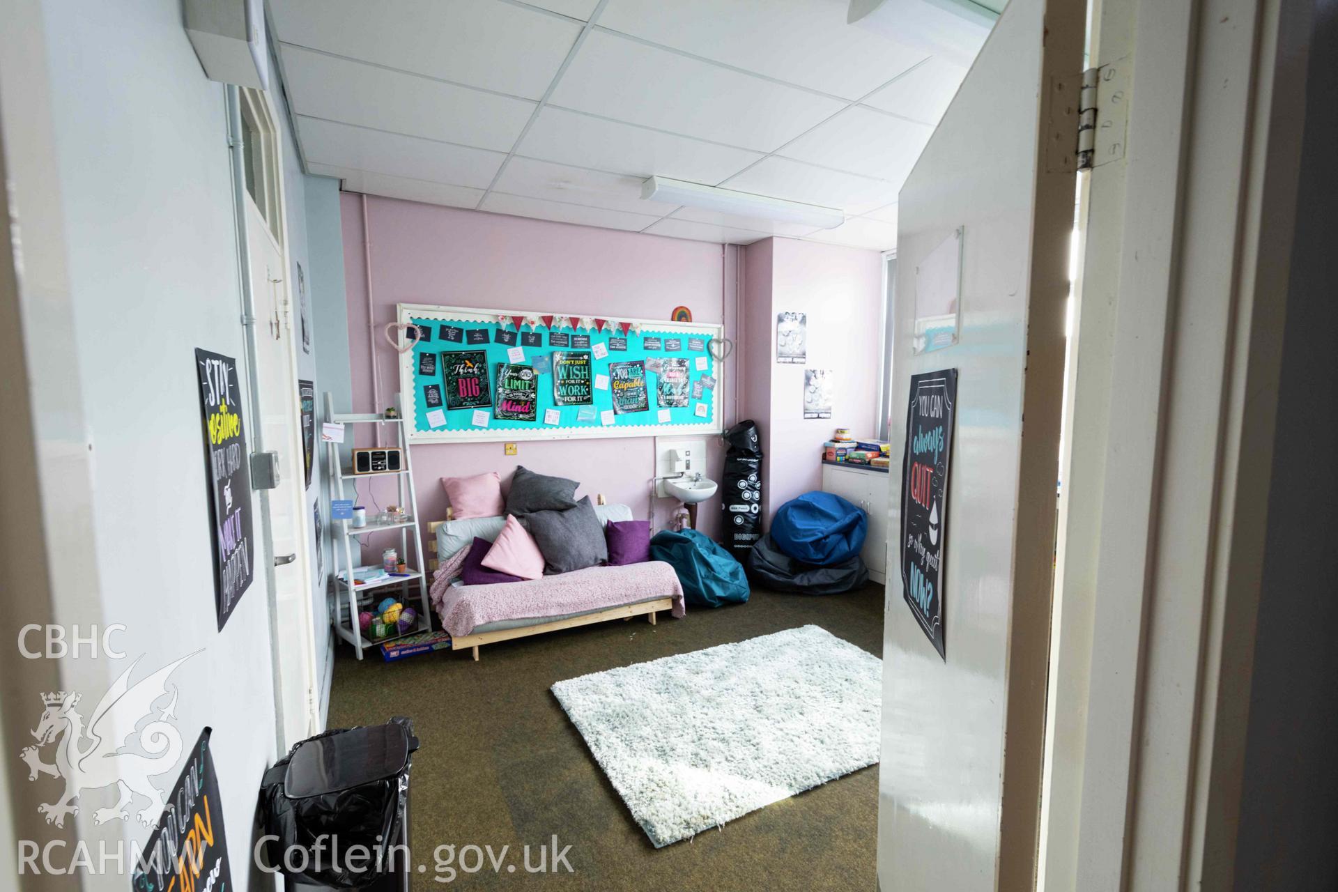 Doorway into second student support room. Ysgol Bro Preseli