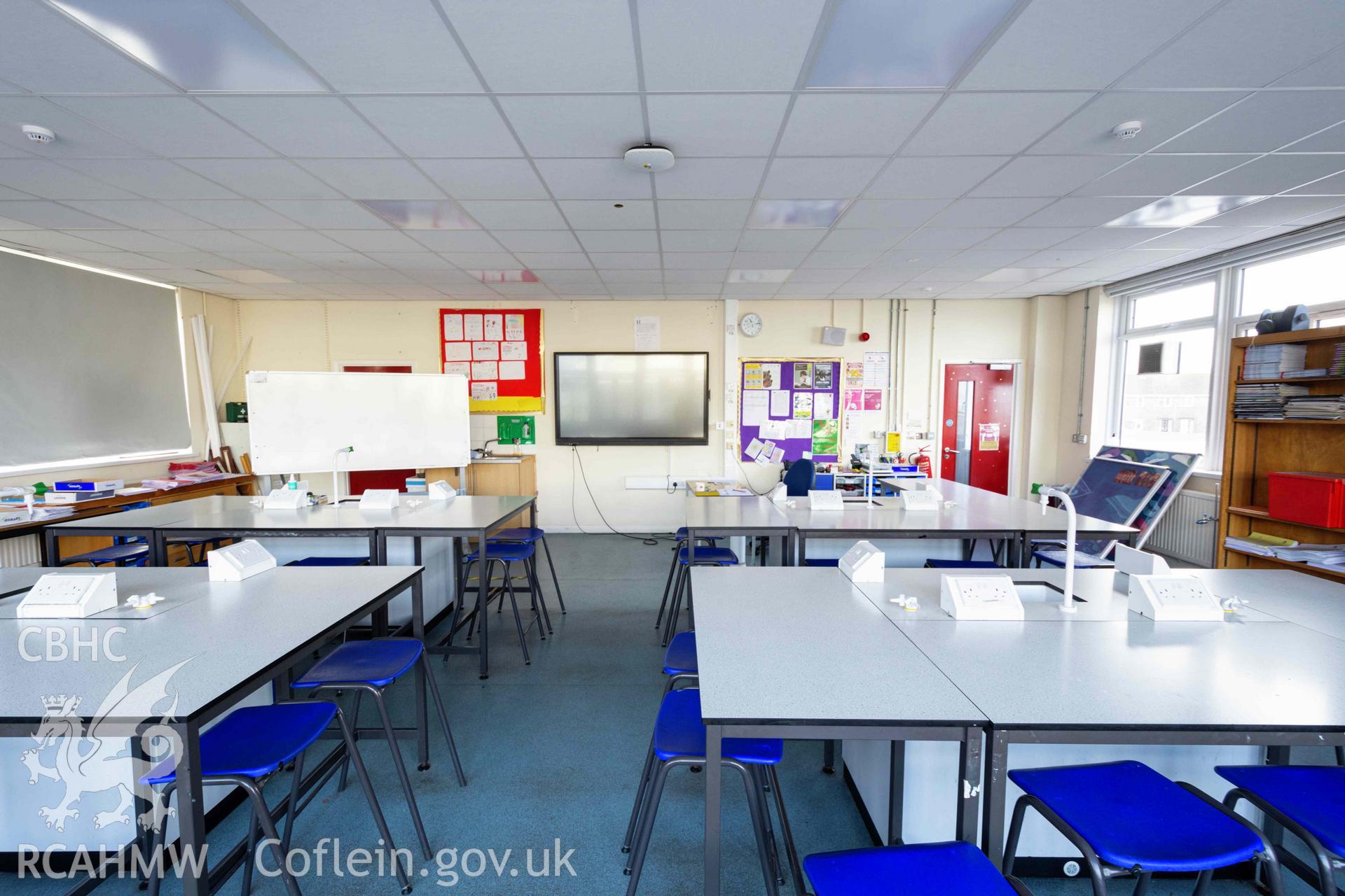 Classroom 30. Central view towards front. Further education block. Ysgol Bro Preseli