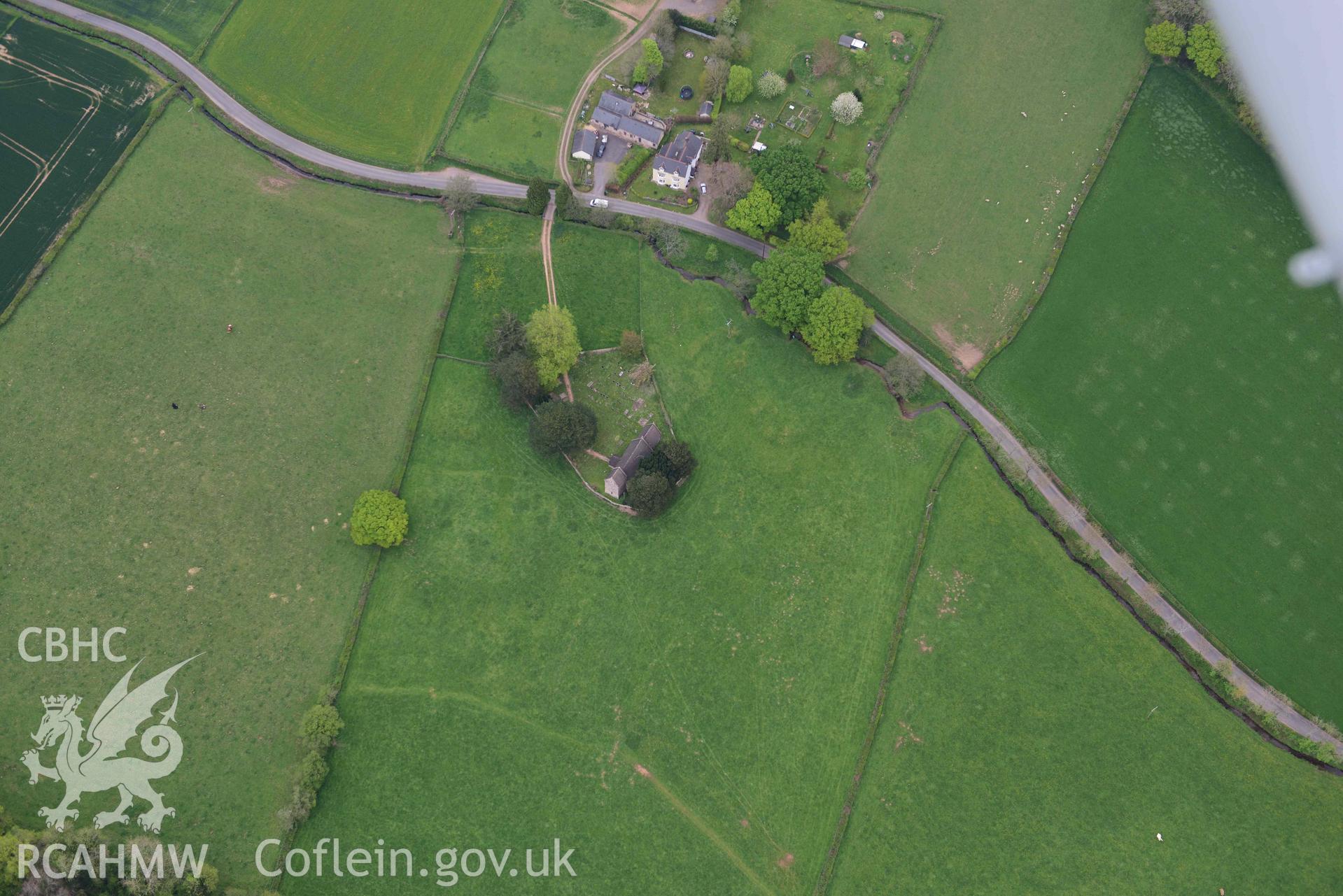 St Brides Netherwent Deserted Medieval Village. Oblique aerial photograph taken during the Royal Commission's programme of archaeological aerial reconnaissance by Toby Driver on 29 April 2022.