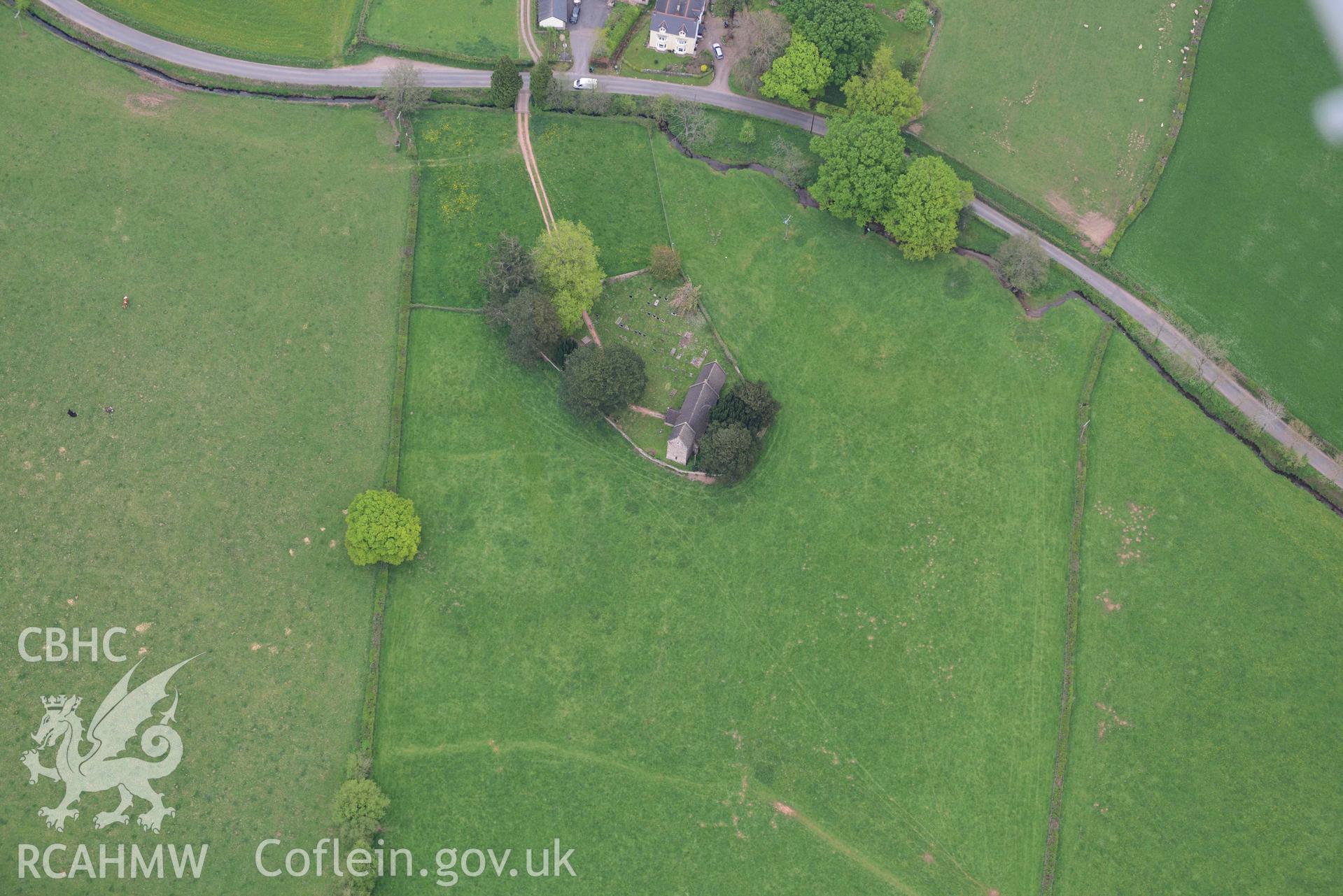 St Brides Netherwent Deserted Medieval Village. Oblique aerial photograph taken during the Royal Commission's programme of archaeological aerial reconnaissance by Toby Driver on 29 April 2022.