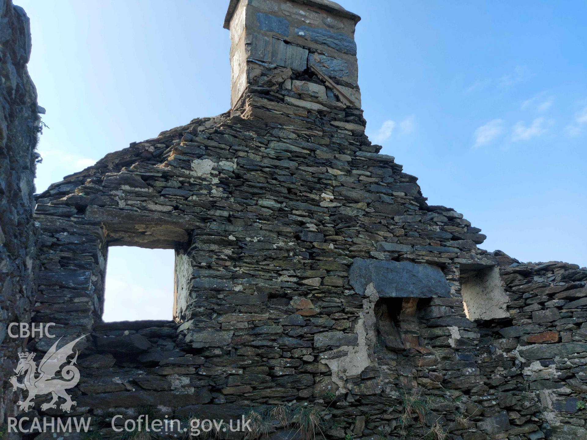 Photograph showing Cell-Fechan, Barmouth, one of the farmstead ruins in the Ardudwy area surveyed by volunteers between November 2020 and November 2023, as part of Prosiect Treftadaeth Harlech ac Ardudwy. ‘Murddunnod Coll’ project.