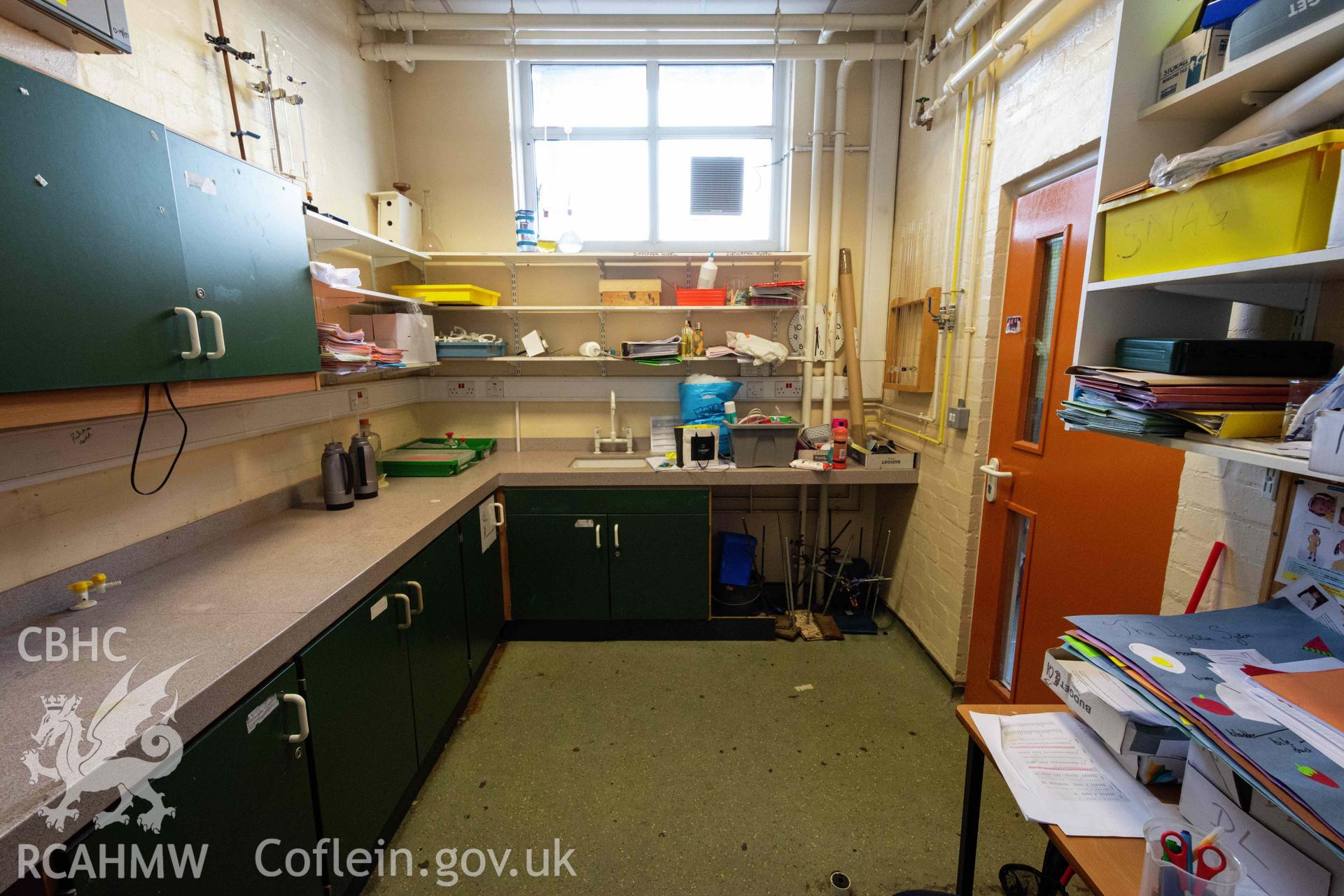 Science classroom storeroom and preparation space. Ysgol Bro Preseli