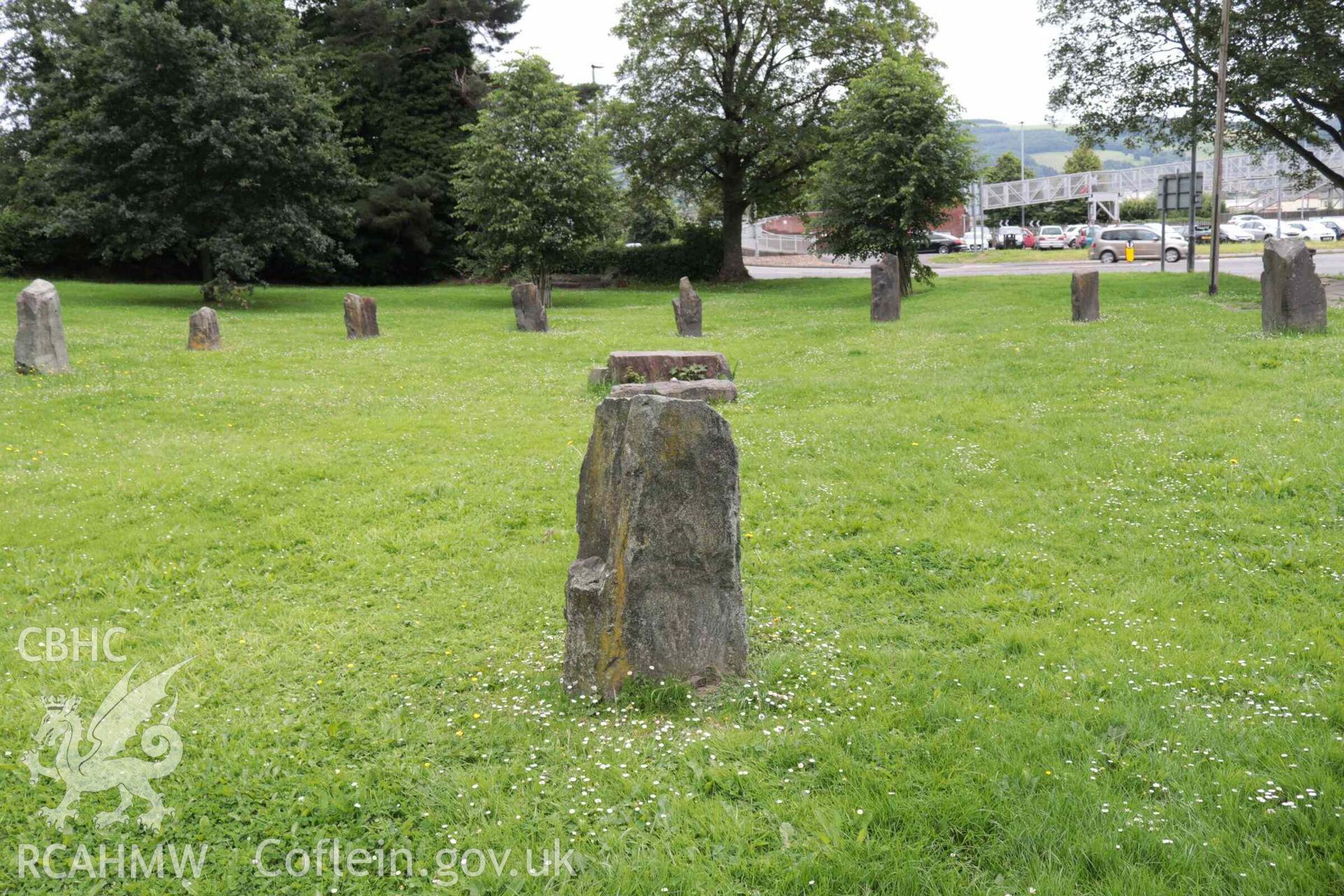 Photograph showing Gorsedd Circle at Y Trallwng (Welshpool).