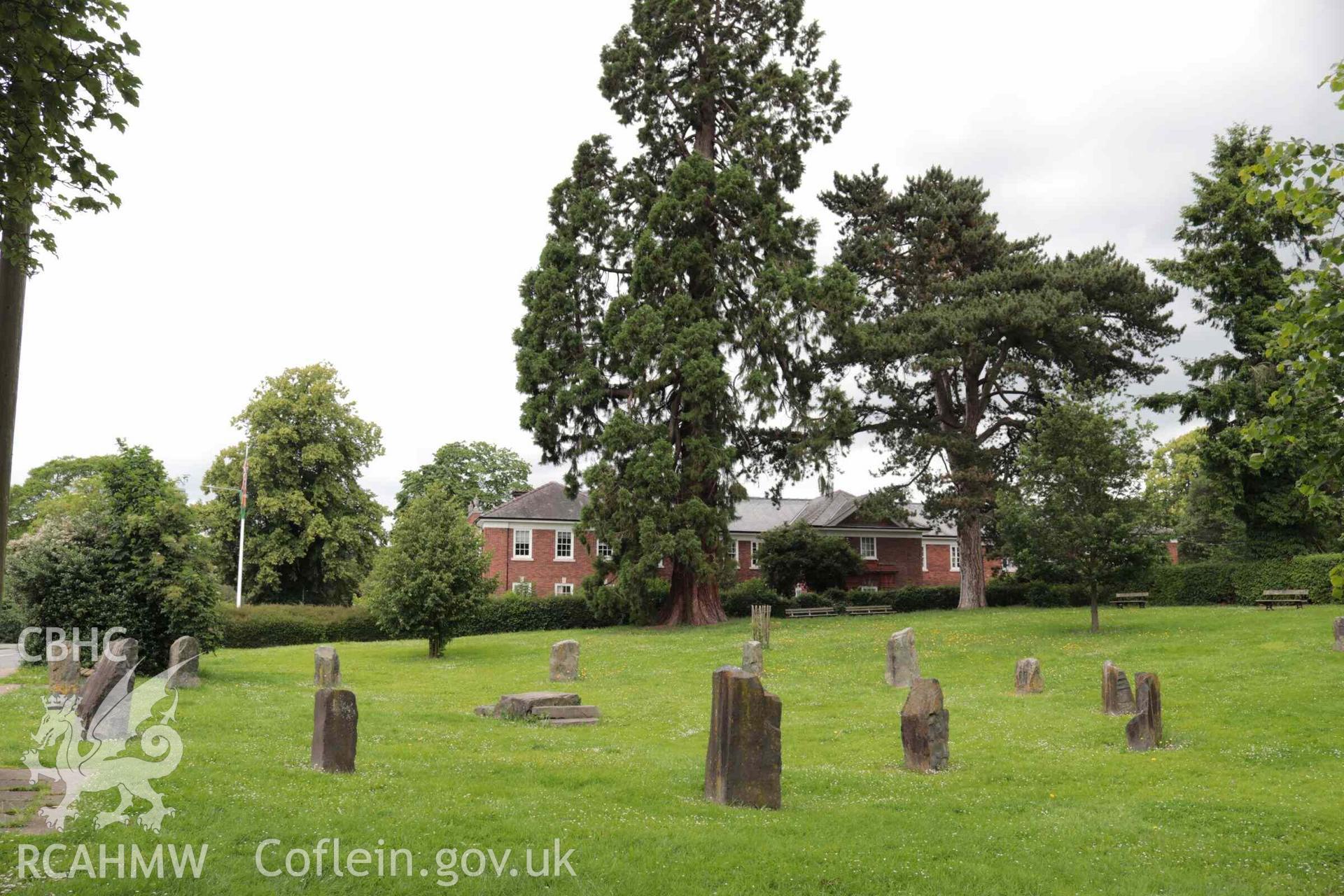 Photograph showing Gorsedd Circle at Y Trallwng (Welshpool).