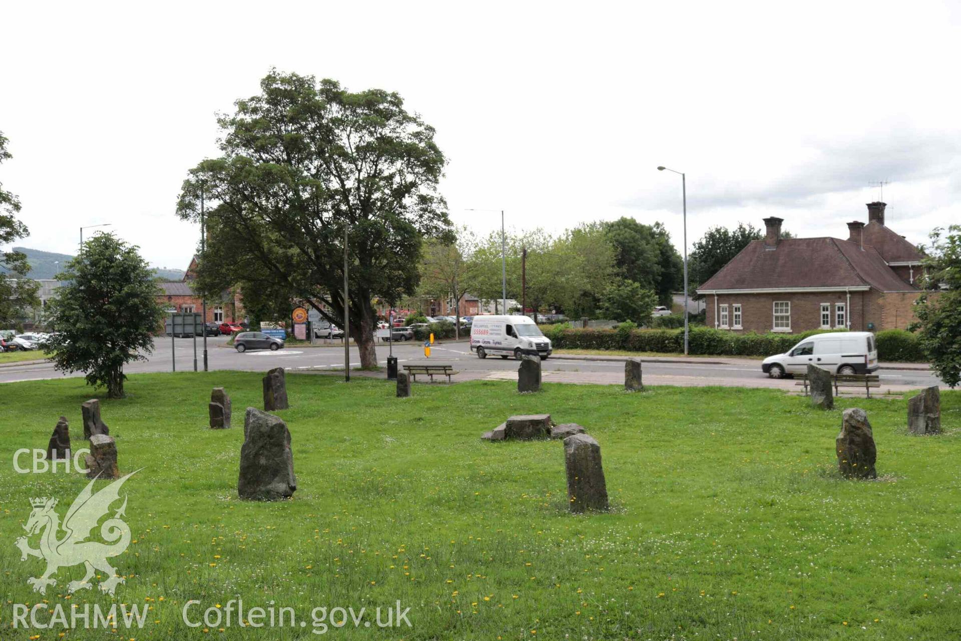 Photograph showing Gorsedd Circle at Y Trallwng (Welshpool).