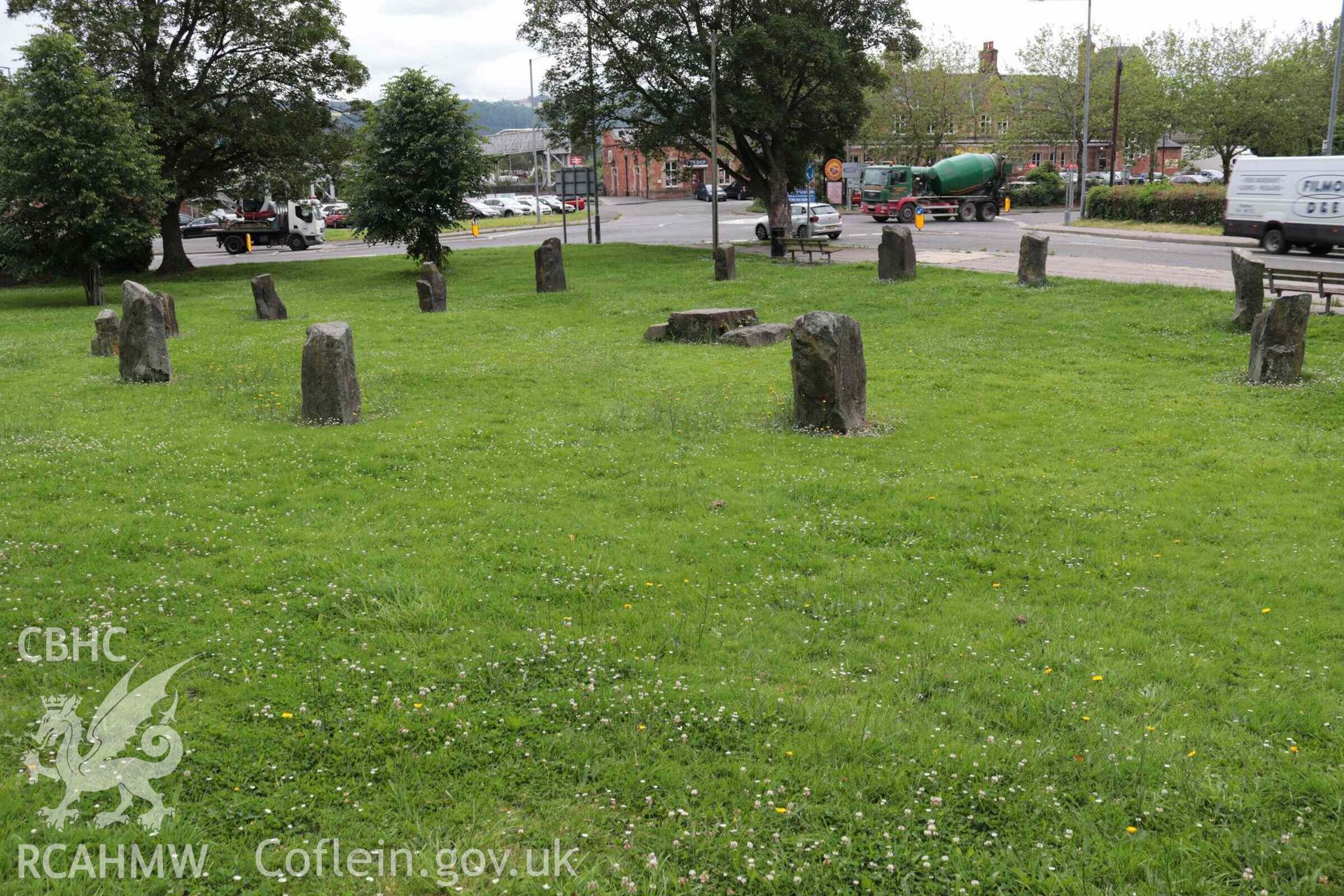 Photograph showing Gorsedd Circle at Y Trallwng (Welshpool).