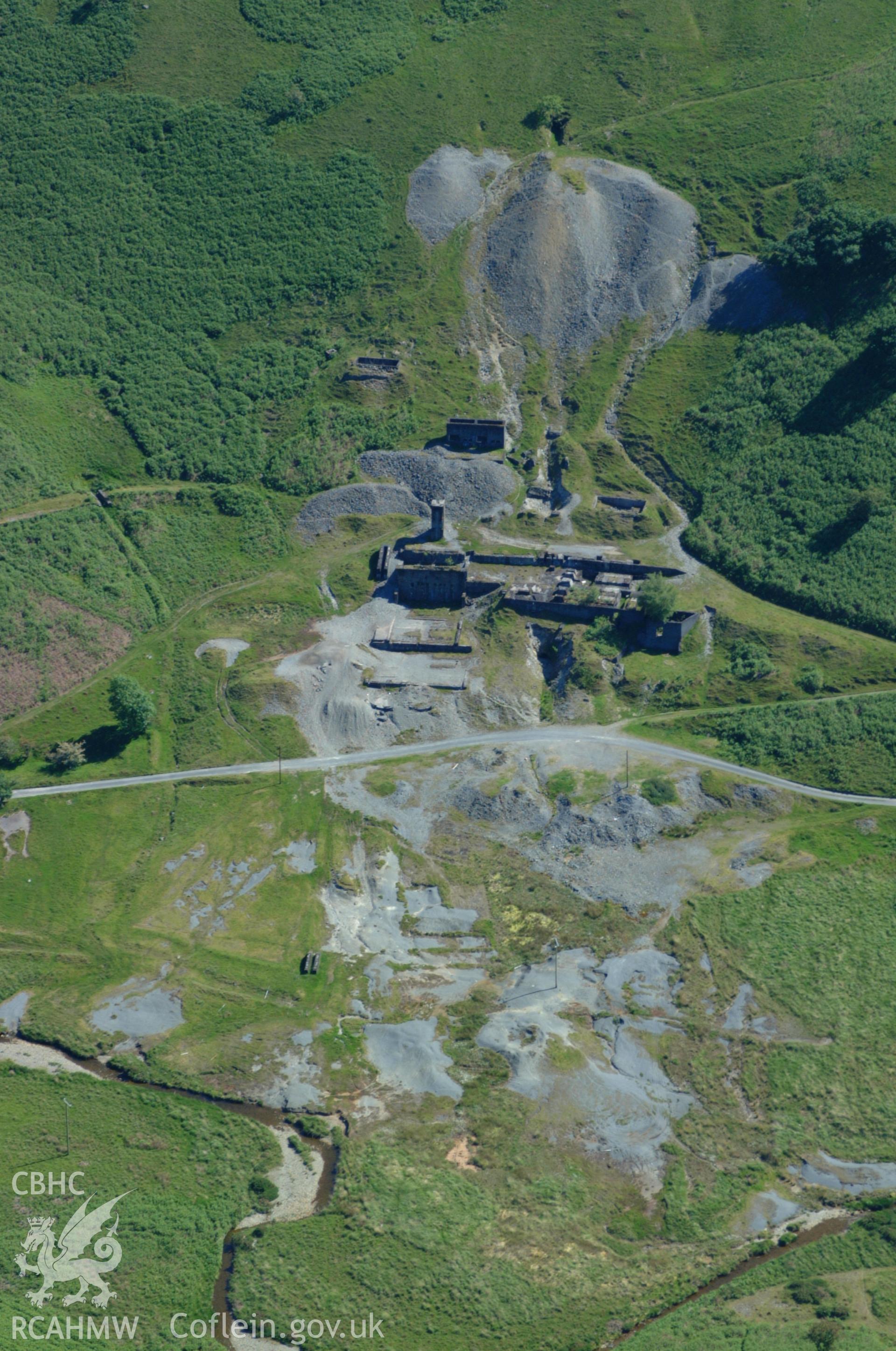 RCAHMW colour oblique aerial photograph of Bwlchglas mine, east of Talybont taken on 14/06/2004 by Toby Driver