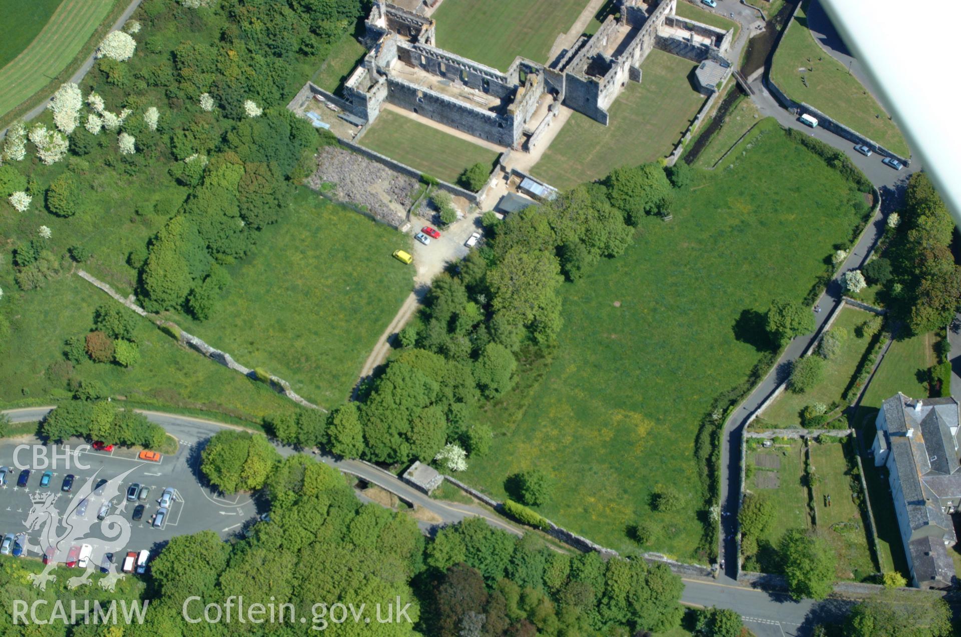 RCAHMW colour oblique aerial photograph of Chanters Orchard, St Davids Cathedral Close taken on 25/05/2004 by Toby Driver