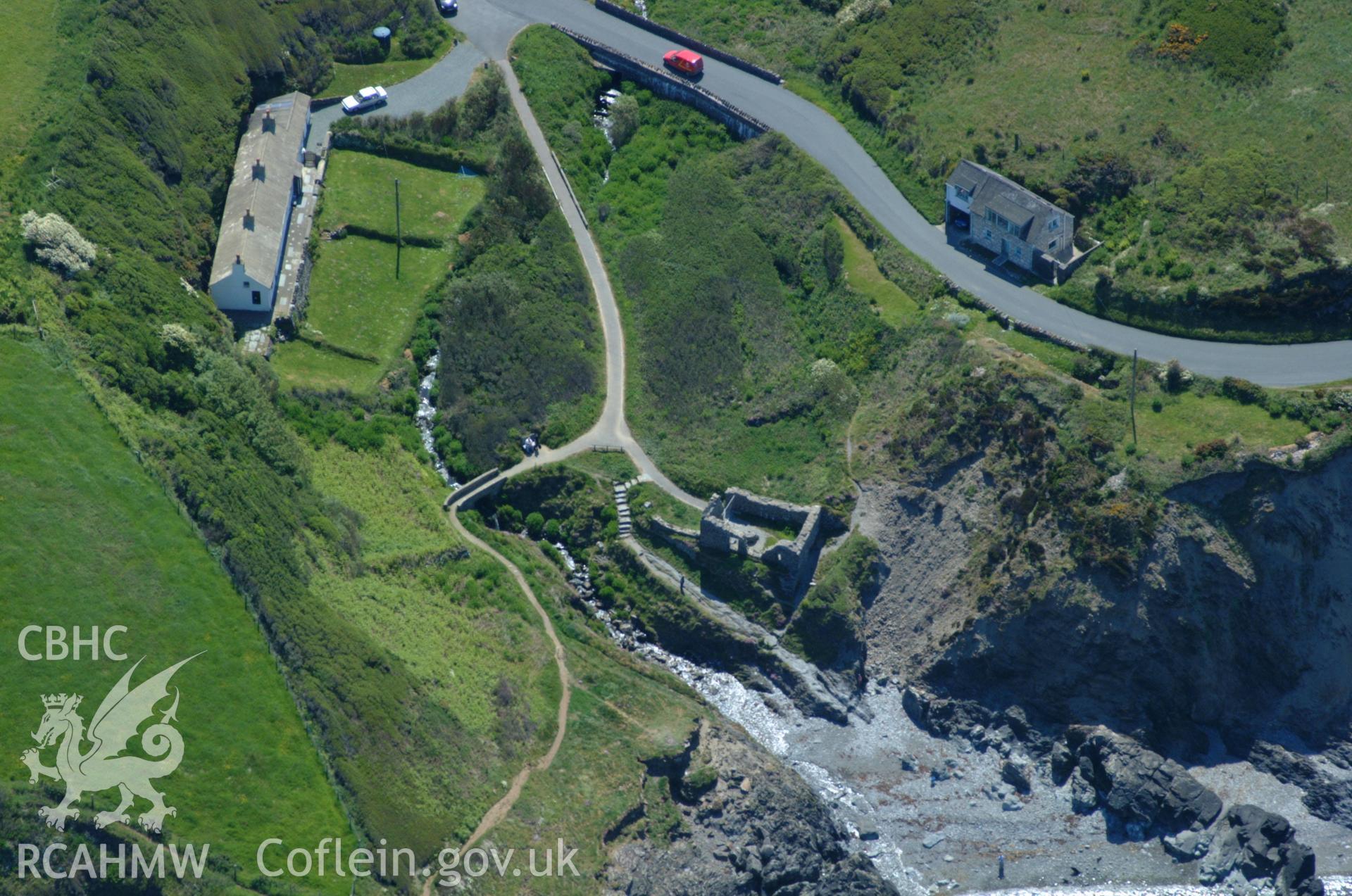 RCAHMW colour oblique aerial photograph of Aberfelin Corn Mill taken on 25/05/2004 by Toby Driver