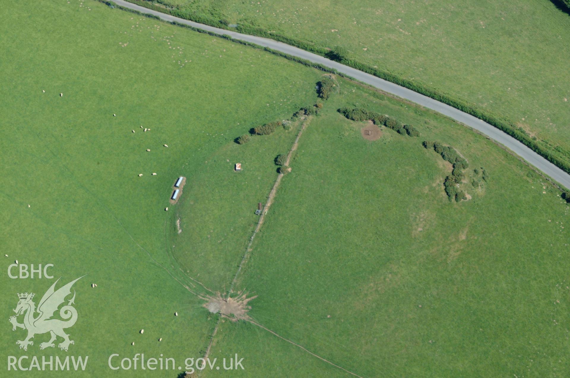 RCAHMW colour oblique aerial photograph of Garth Penrhyncoch Hillfort taken on 14/06/2004 by Toby Driver