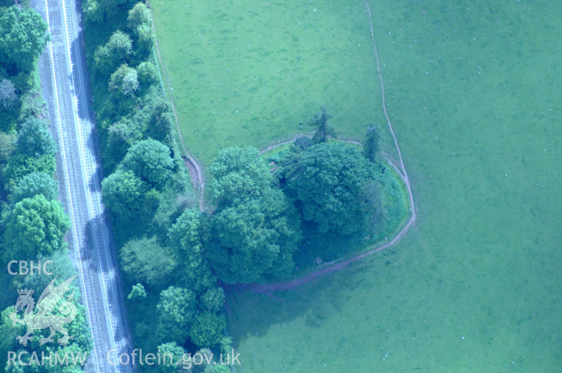 RCAHMW colour oblique aerial photograph of The Moat Motte taken on 02/06/2004 by Toby Driver