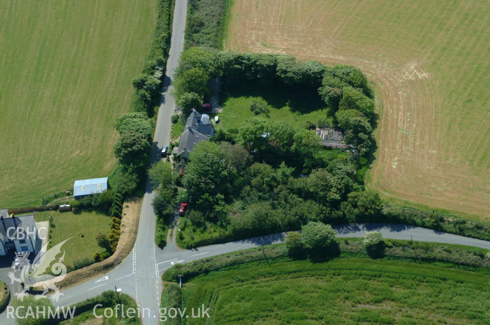 RCAHMW colour oblique aerial photograph of Hayscastle Tump taken on 25/05/2004 by Toby Driver