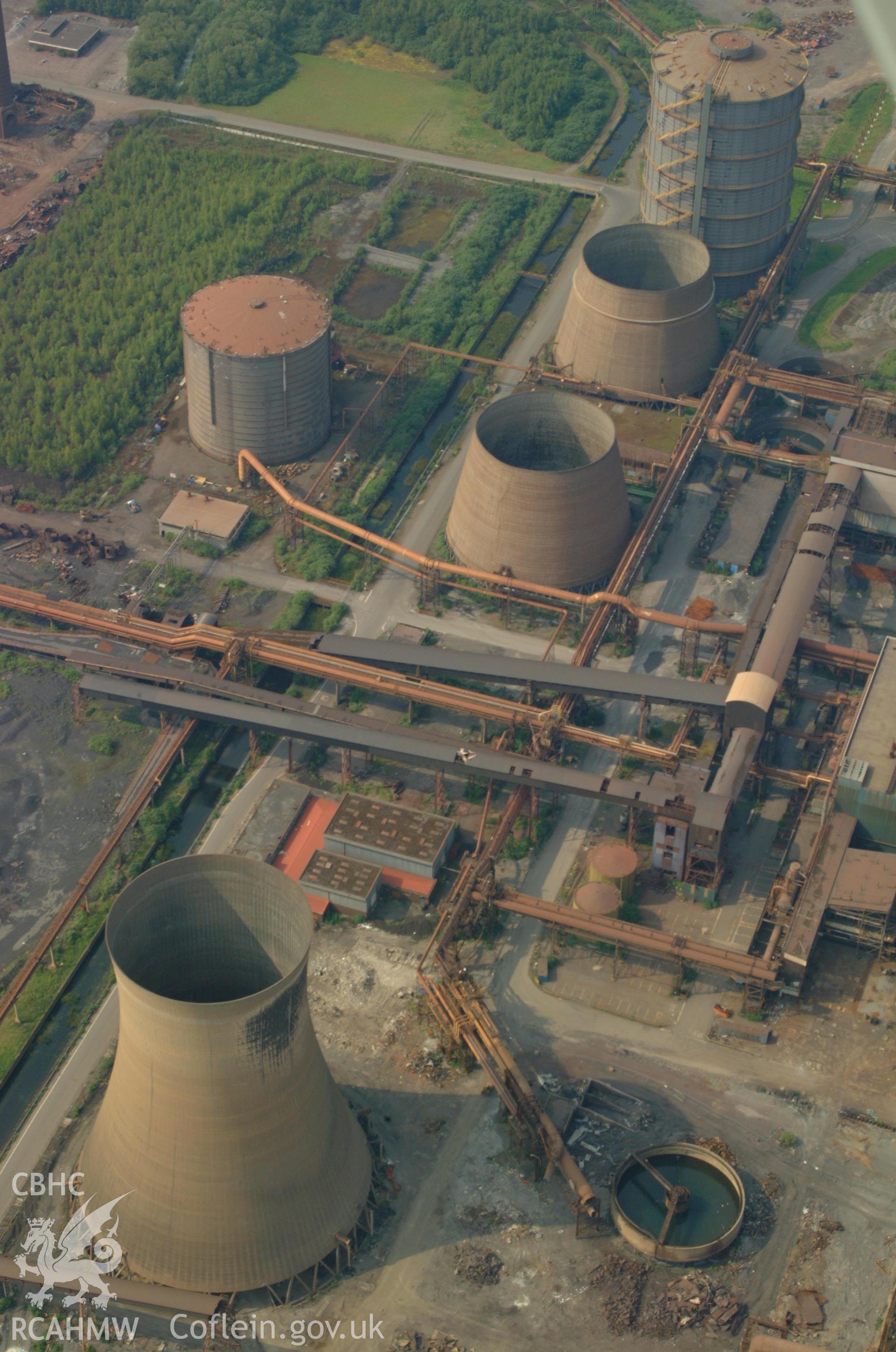 RCAHMW colour oblique aerial photograph of Llanwern Industrial Complex, Newport. Taken on 27 May 2004 by Toby Driver