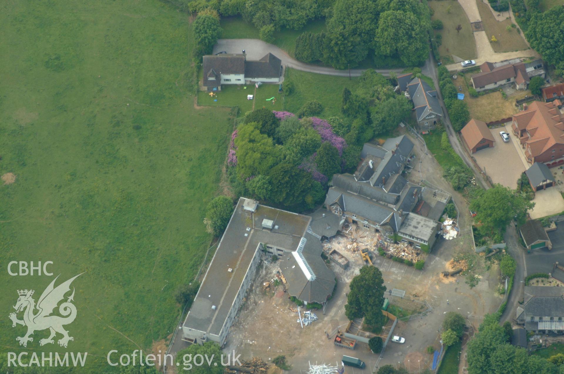 RCAHMW colour oblique aerial photograph of Wentloog Castle taken on 26/05/2004 by Toby Driver