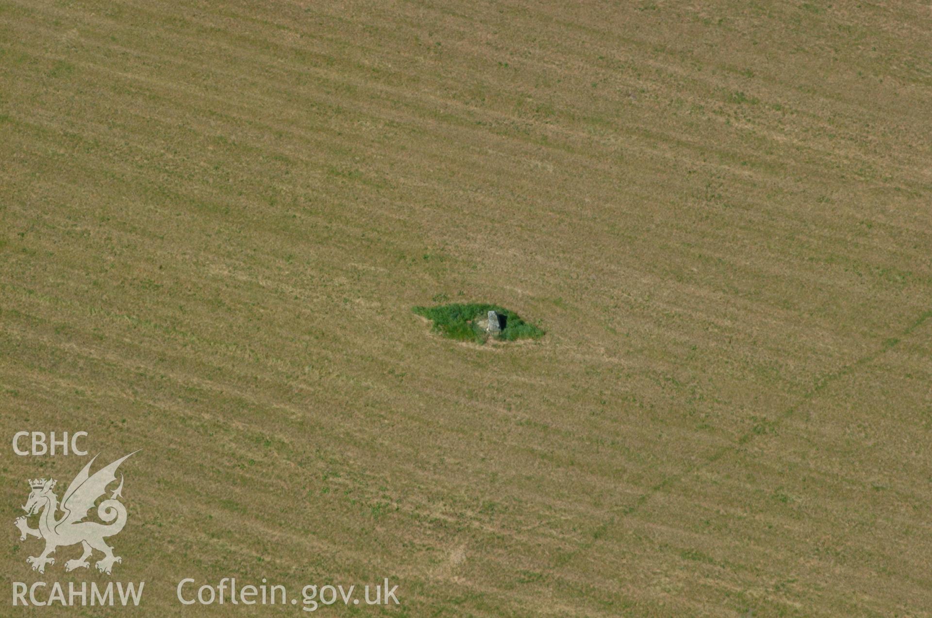 RCAHMW colour oblique aerial photograph of a stone at Trehale taken on 25/05/2004 by Toby Driver