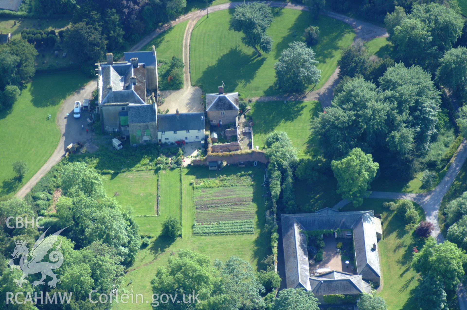 RCAHMW colour oblique aerial photograph of Wonastow Court taken on 02/06/2004 by Toby Driver