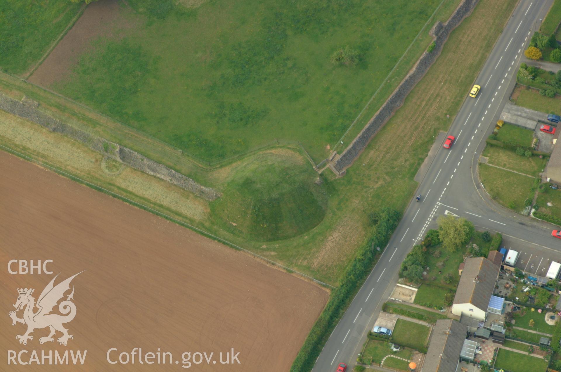 RCAHMW colour oblique aerial photograph of Caerwent Motte taken on 26/05/2004 by Toby Driver