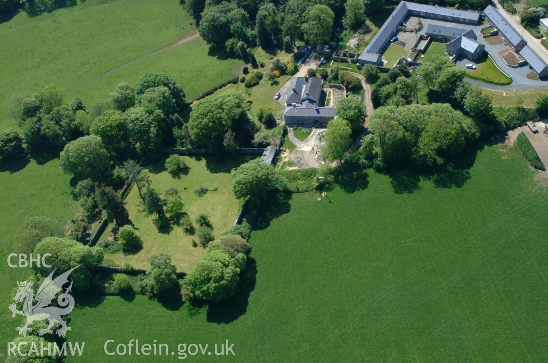 RCAHMW colour oblique aerial photograph of Llangwarren taken on 25/05/2004 by Toby Driver