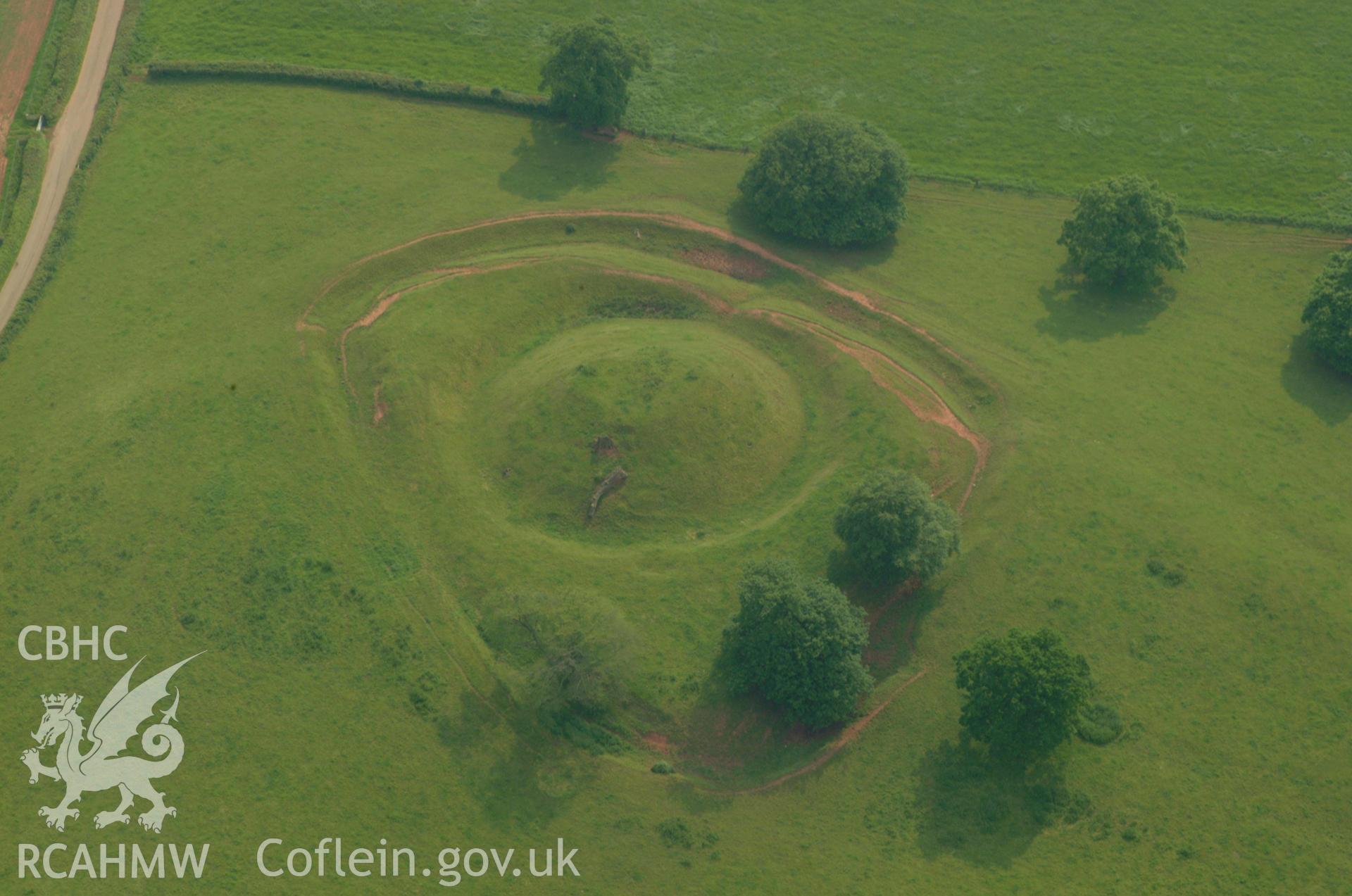 RCAHMW colour oblique aerial photograph of Penrhos Castle taken on 27/05/2004 by Toby Driver