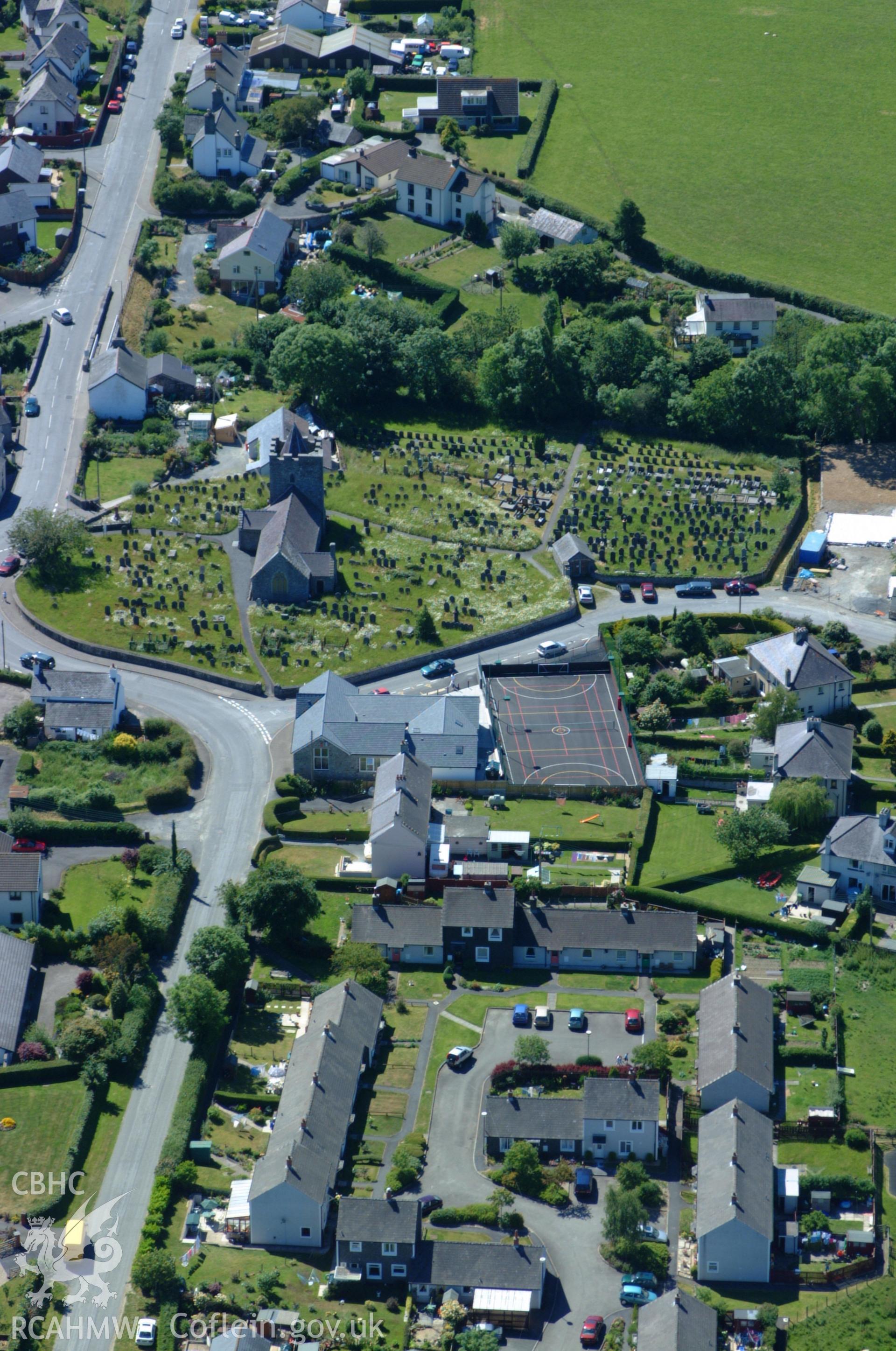 RCAHMW colour oblique aerial photograph of St Hilary's Church taken on 14/06/2004 by Toby Driver