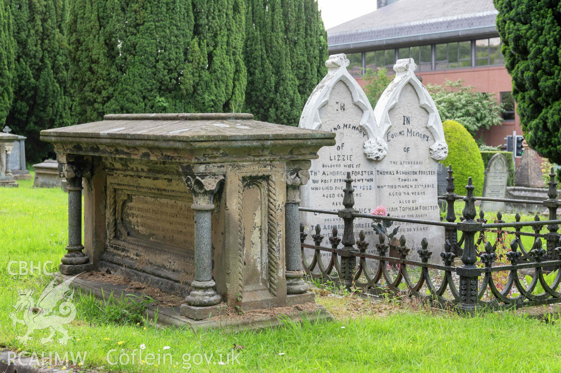 St David's Church, Newtown - memorials in north quadrant of graveyard.