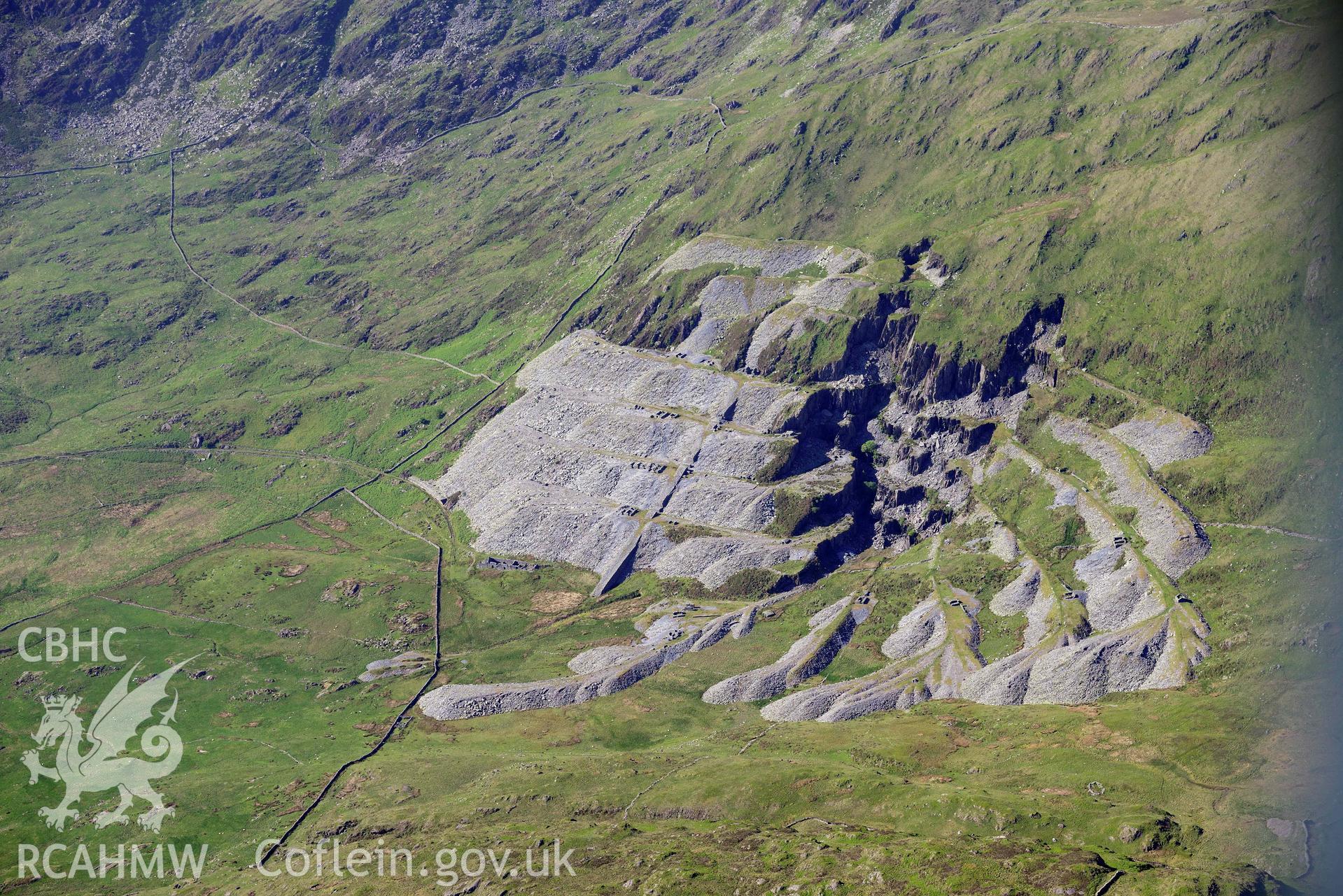 Gorseddau slate quarry, view from south. Oblique aerial photograph taken during the Royal Commission