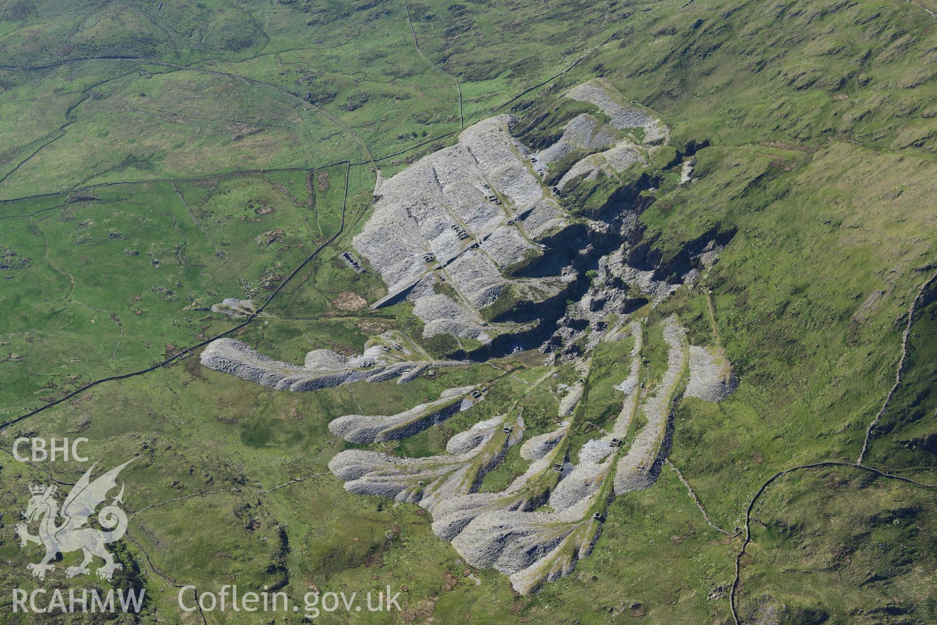 Gorseddau slate quarry, view from south. Oblique aerial photograph taken during the Royal Commission